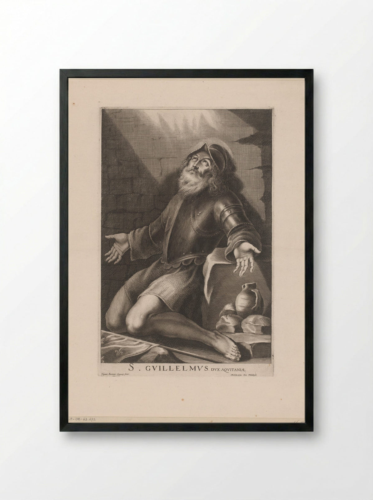 Saint William of Aquitaine - Jean Couvay - Framed Print Black
