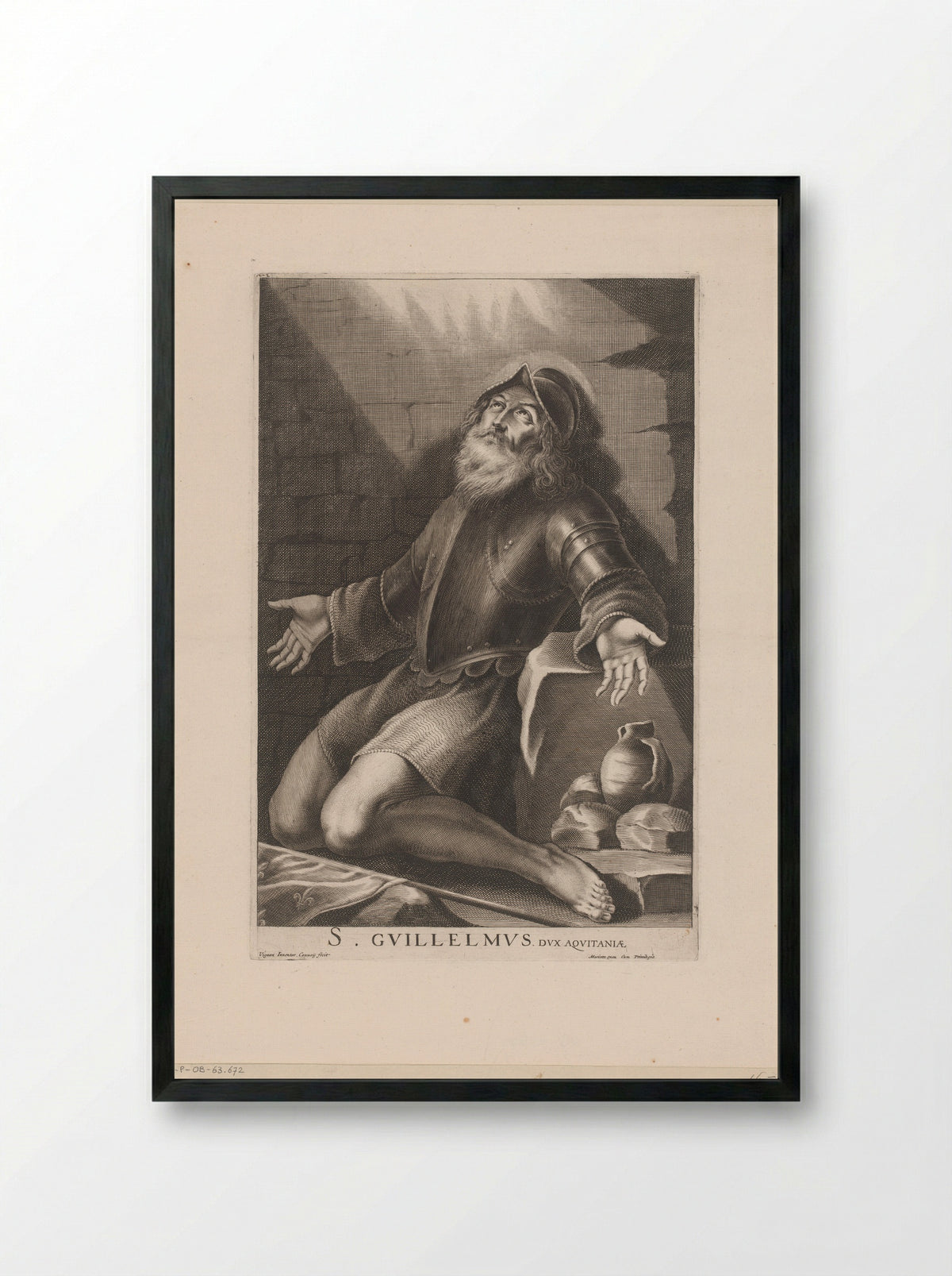 Saint William of Aquitaine - Jean Couvay - Framed Print Black