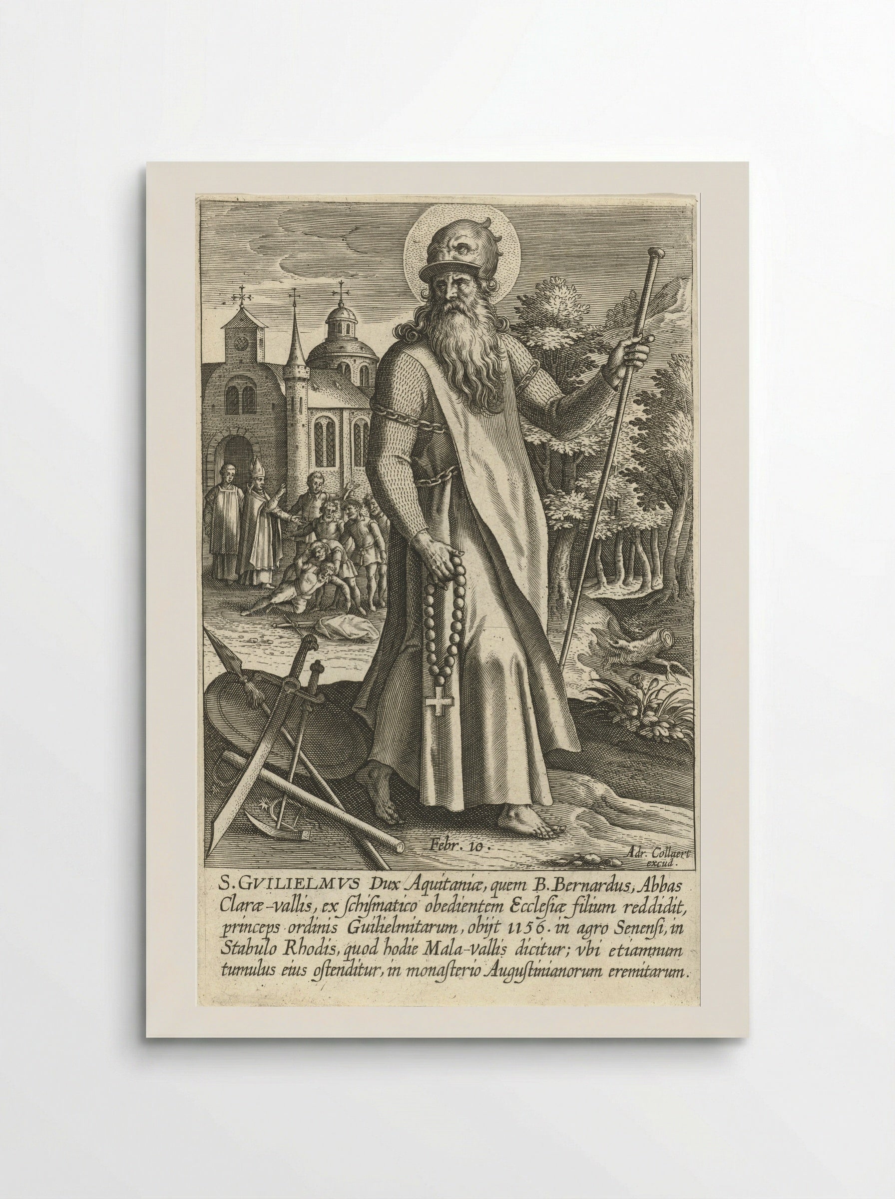 Saint William of Aquitaine - Adriaen Collaert - Poster