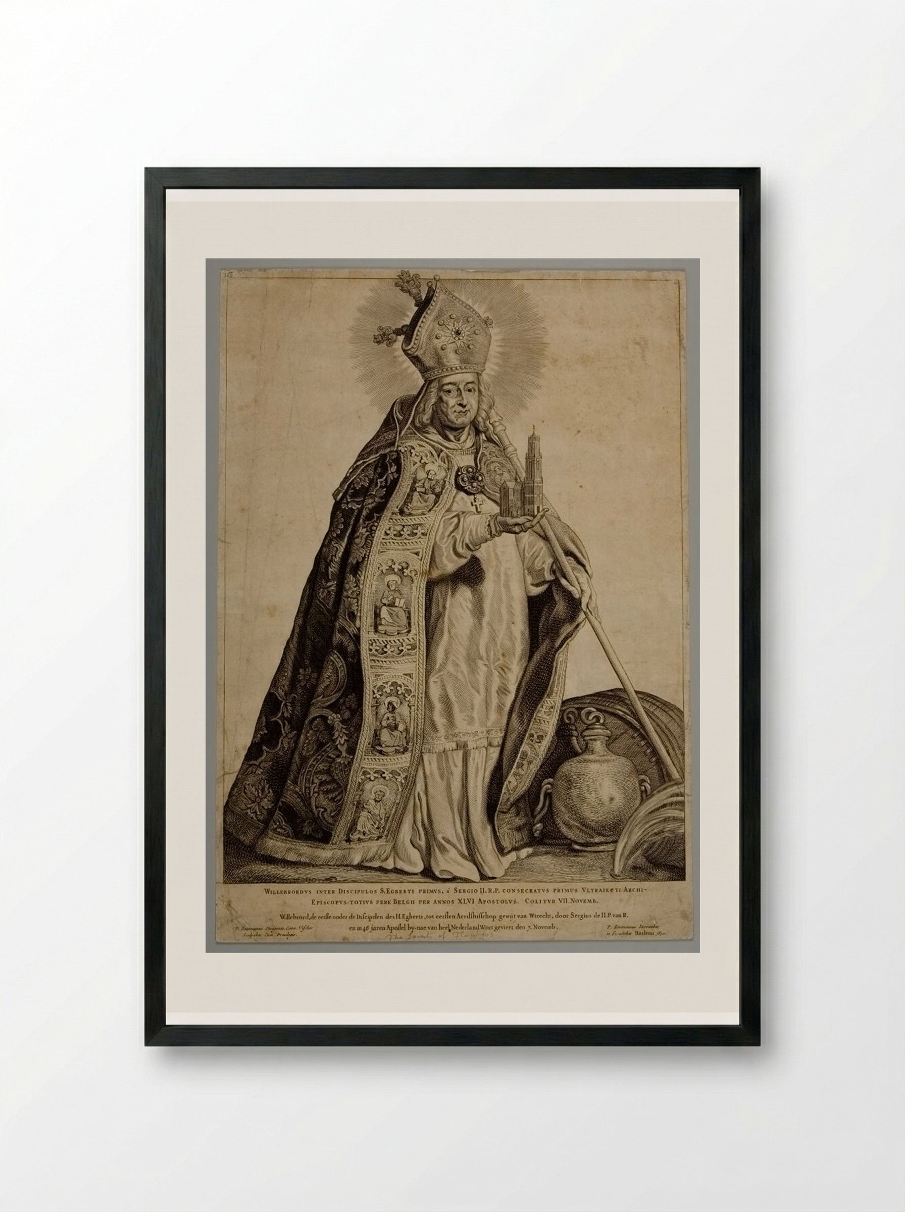 Saint Willibrord - Cornelis Visscher - Framed Print Black