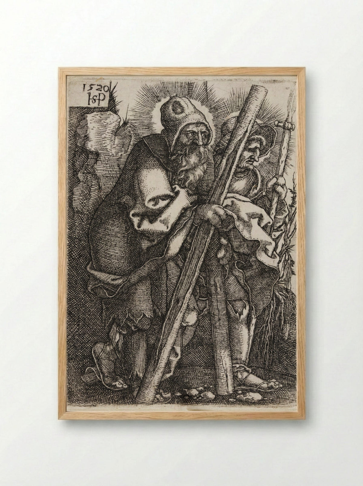 Saints Andrew and Thomas - Sebald Beham - Framed Print Wood