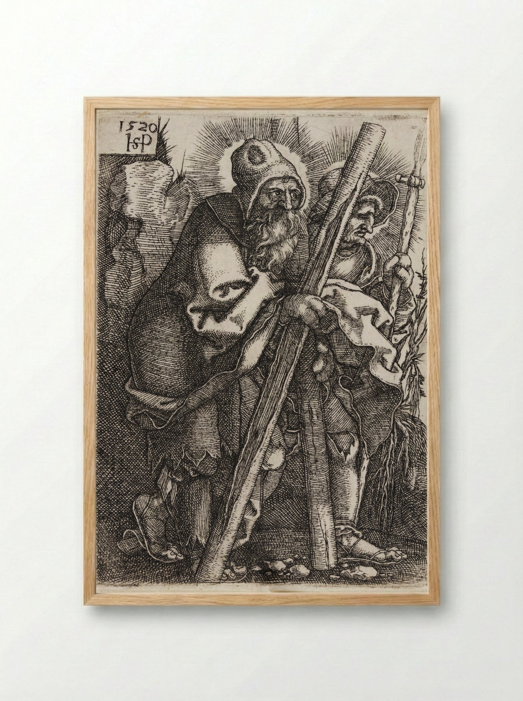 Saints Andrew and Thomas - Sebald Beham - Framed Print Wood