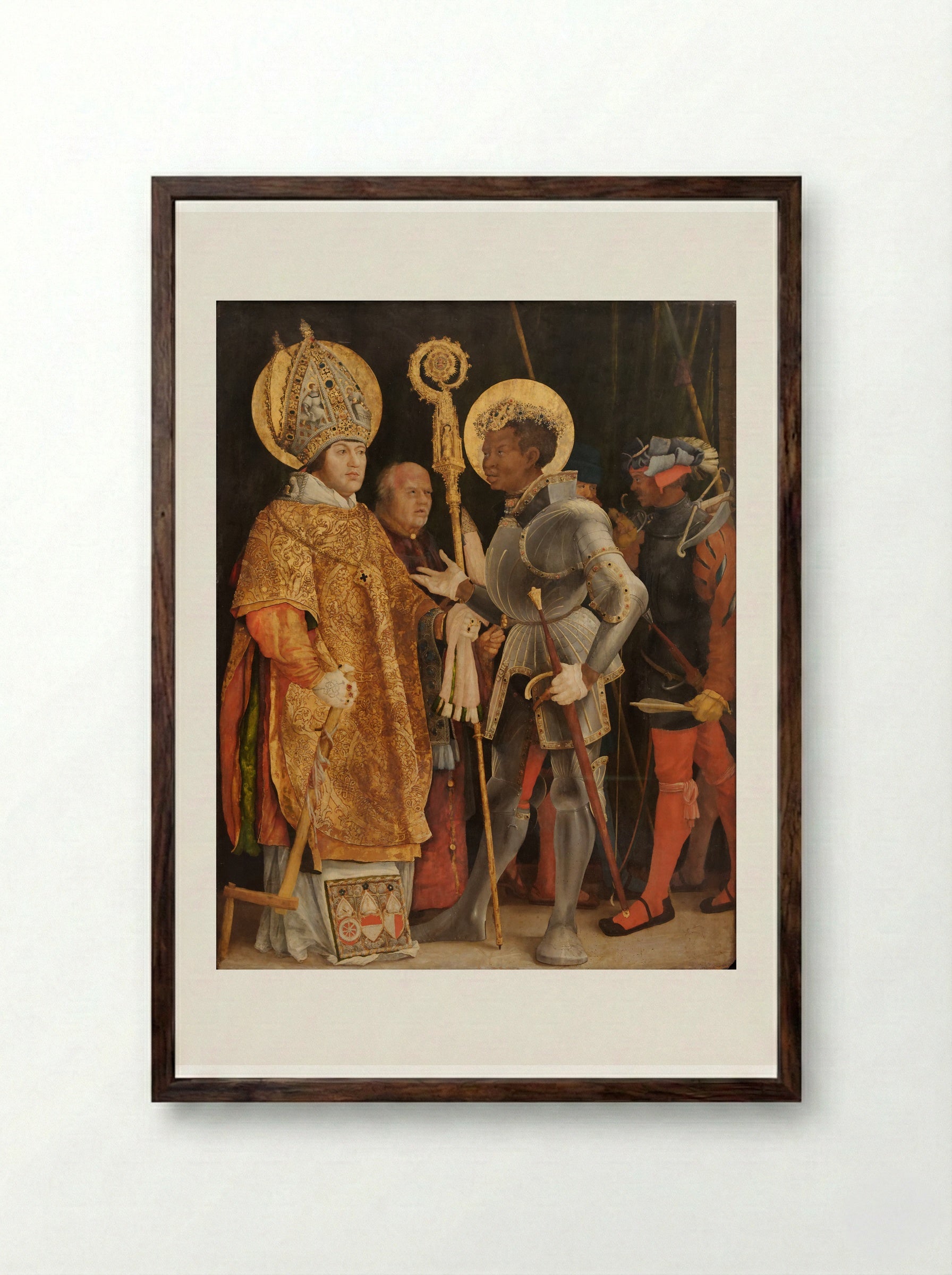 Saints Erasmus and Mauritius - Matthias Grünewald - Framed Print Dark Wood