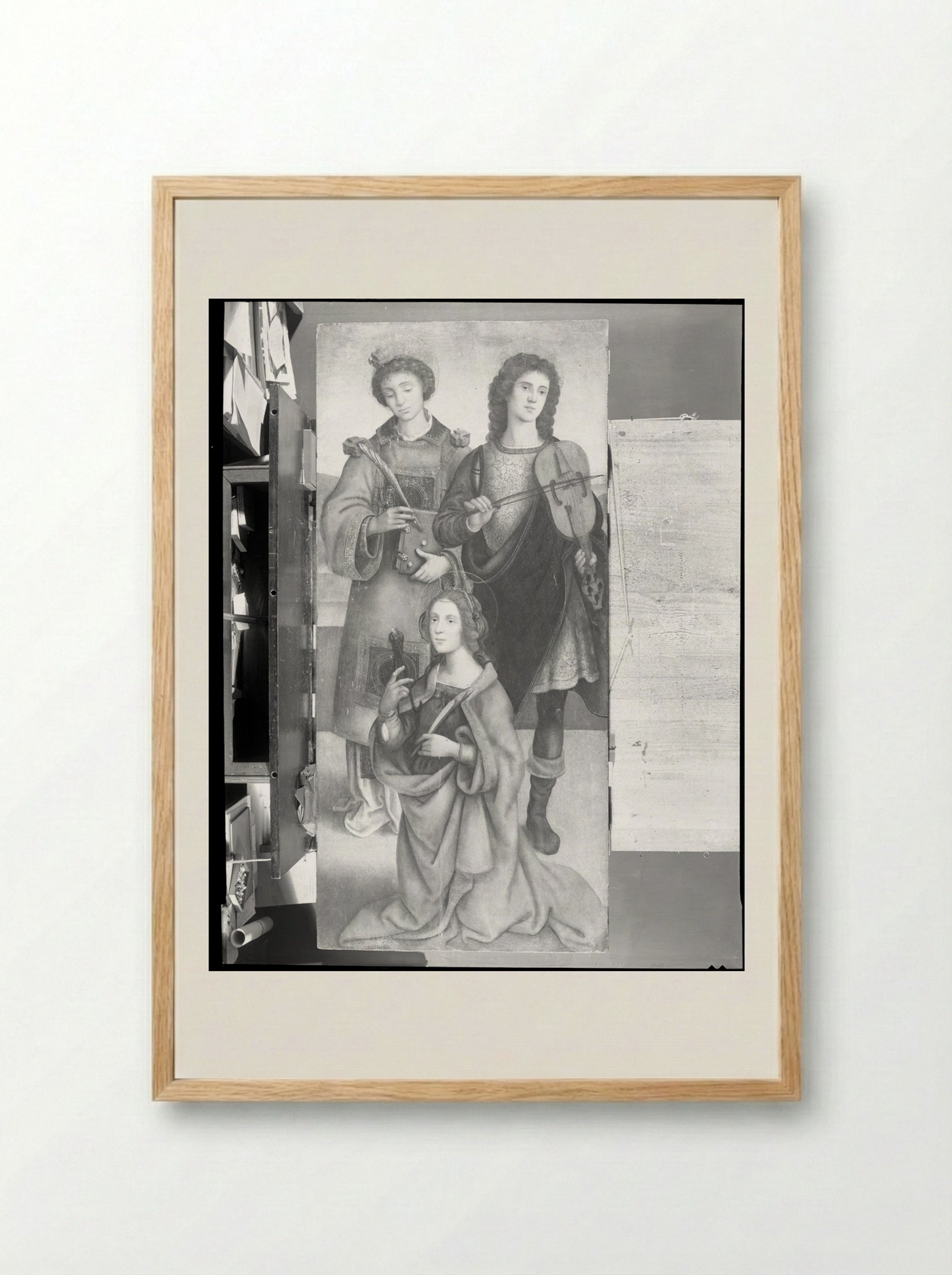 Saints Stephen, Genesio and Apollonia - Raffaellino del Garbo - Framed Print Wood