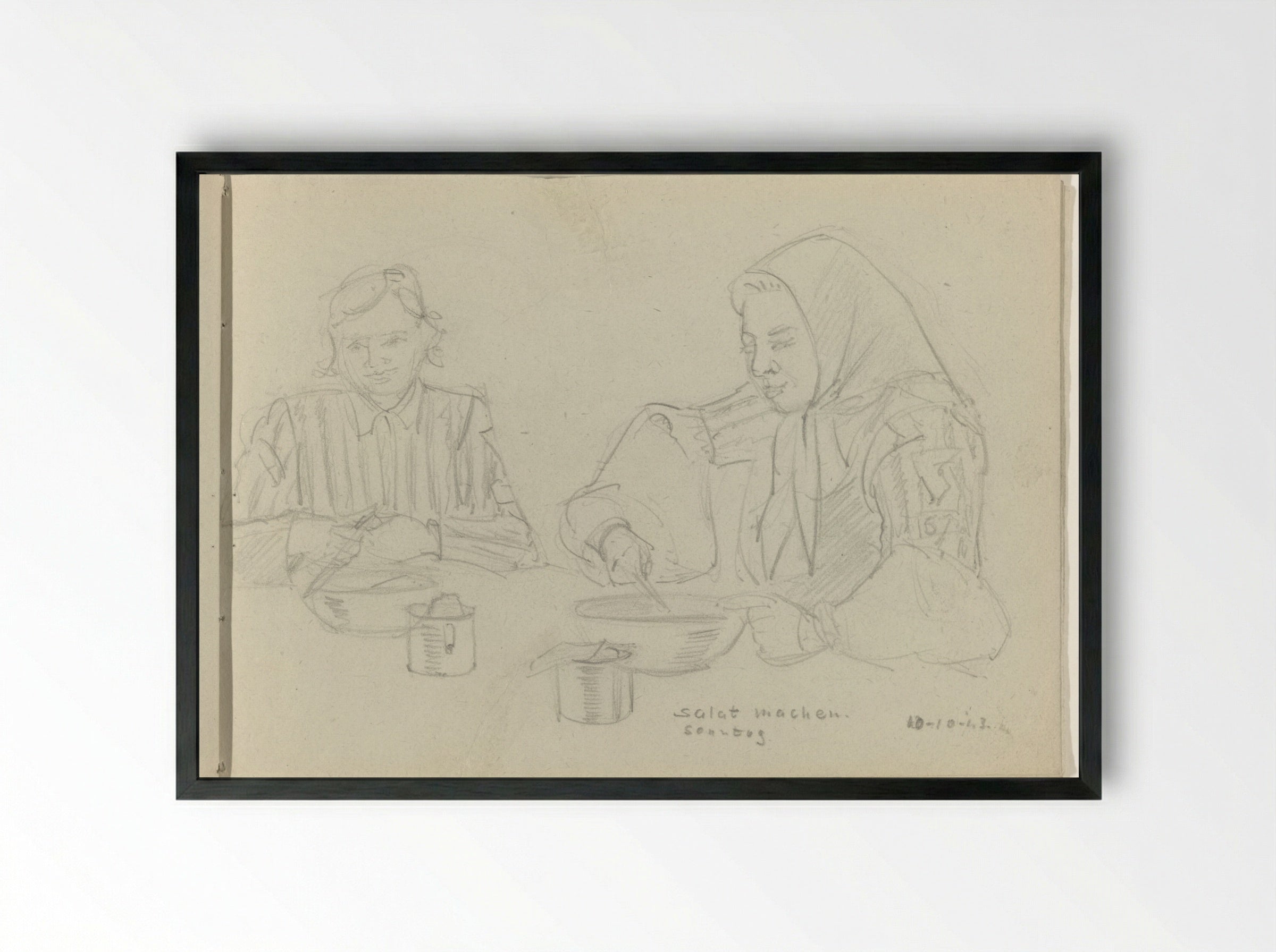 Salade maken (Making Salad) - To Frank-Stoltz - Framed Print Black