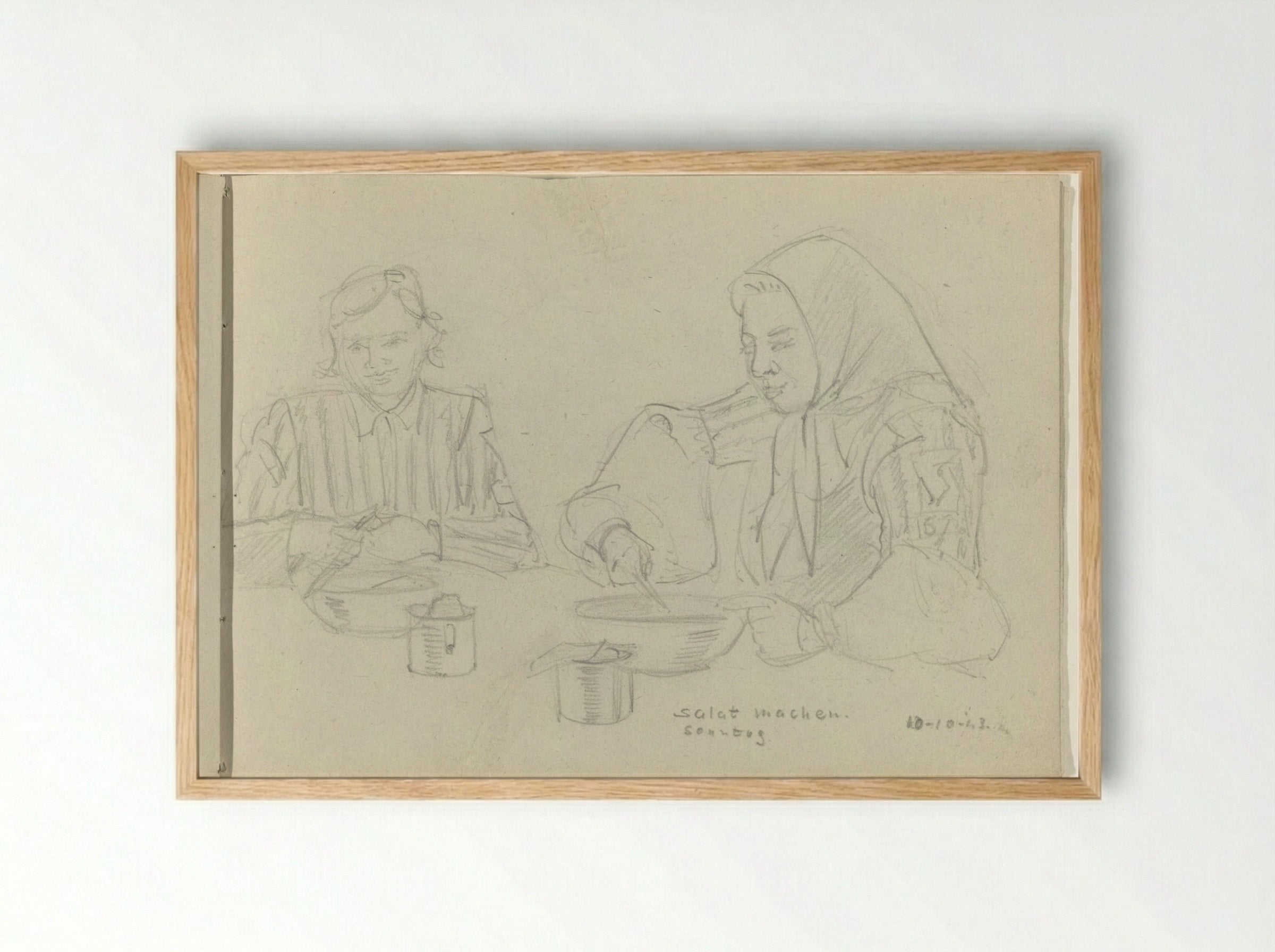 Salade maken (Making Salad) - To Frank-Stoltz - Framed Print Wood
