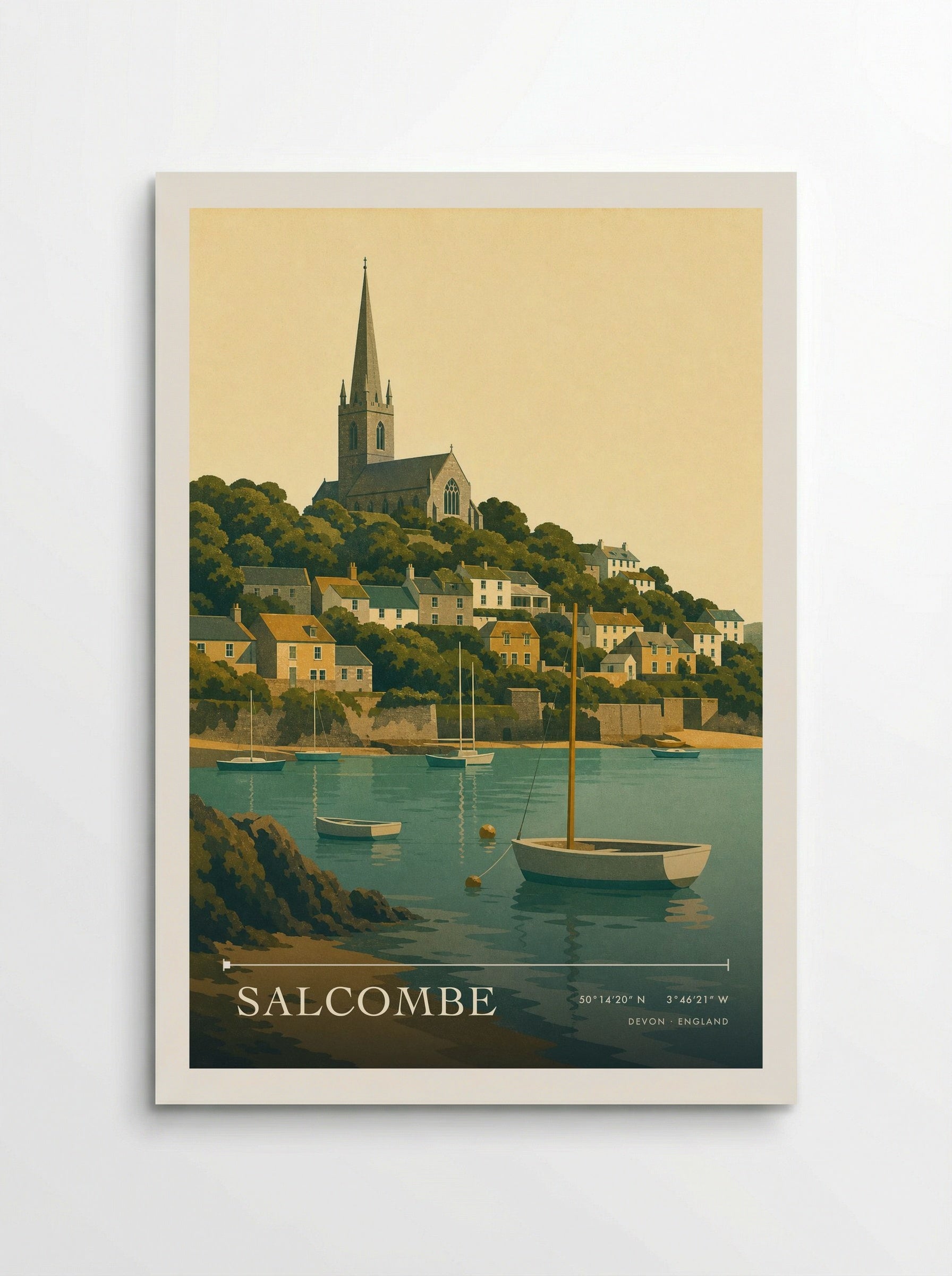 Salcombe Devon England Travel Poster - Poster