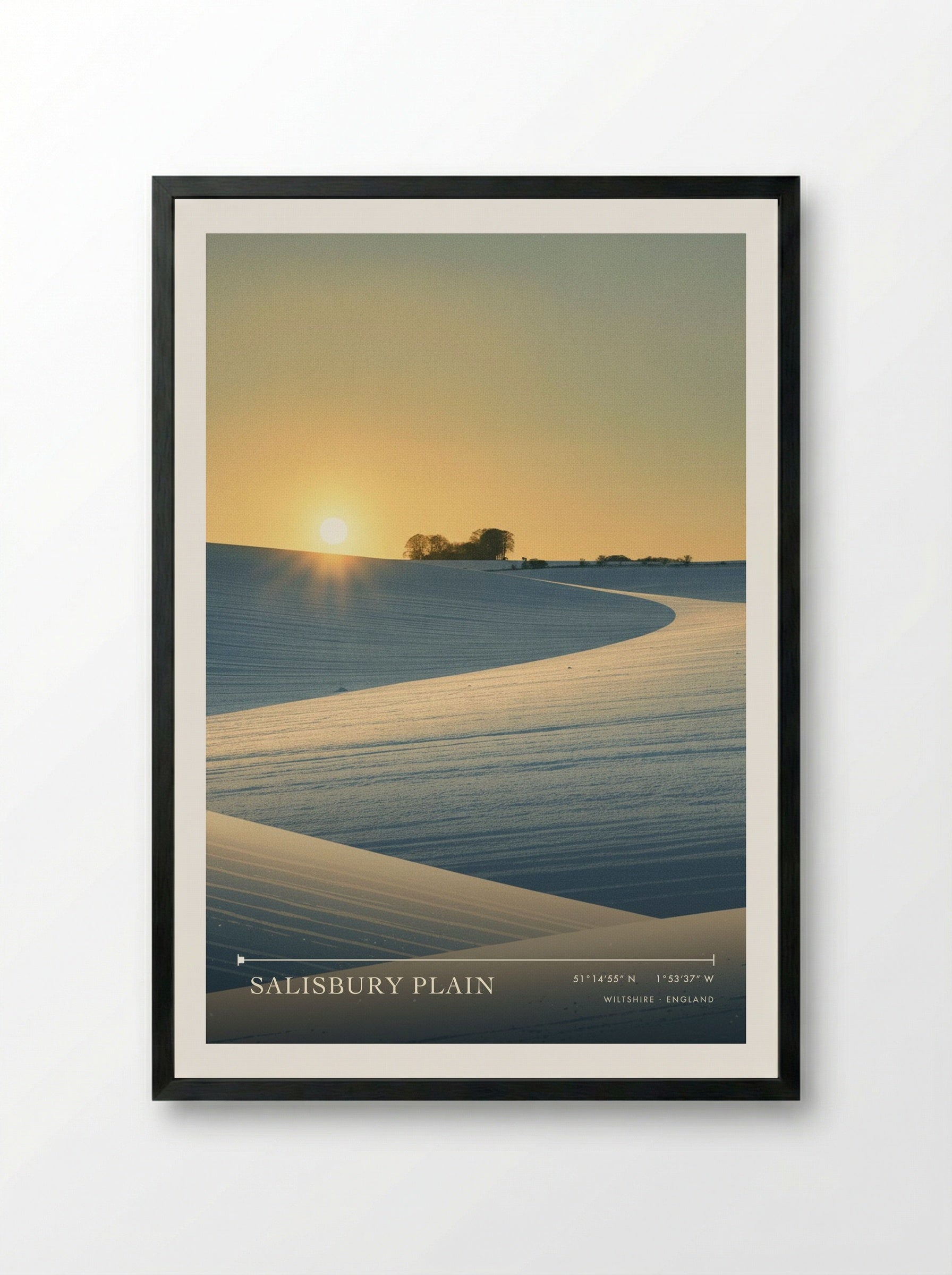 Salisbury Plain Wiltshire England Travel Poster - Framed Print Black