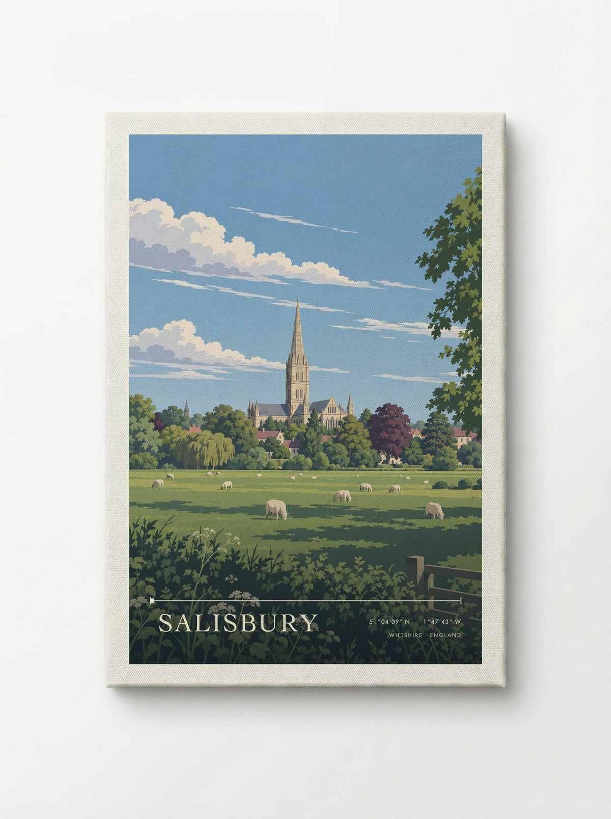 Salisbury, Wiltshire | Travel Poster - Canvas