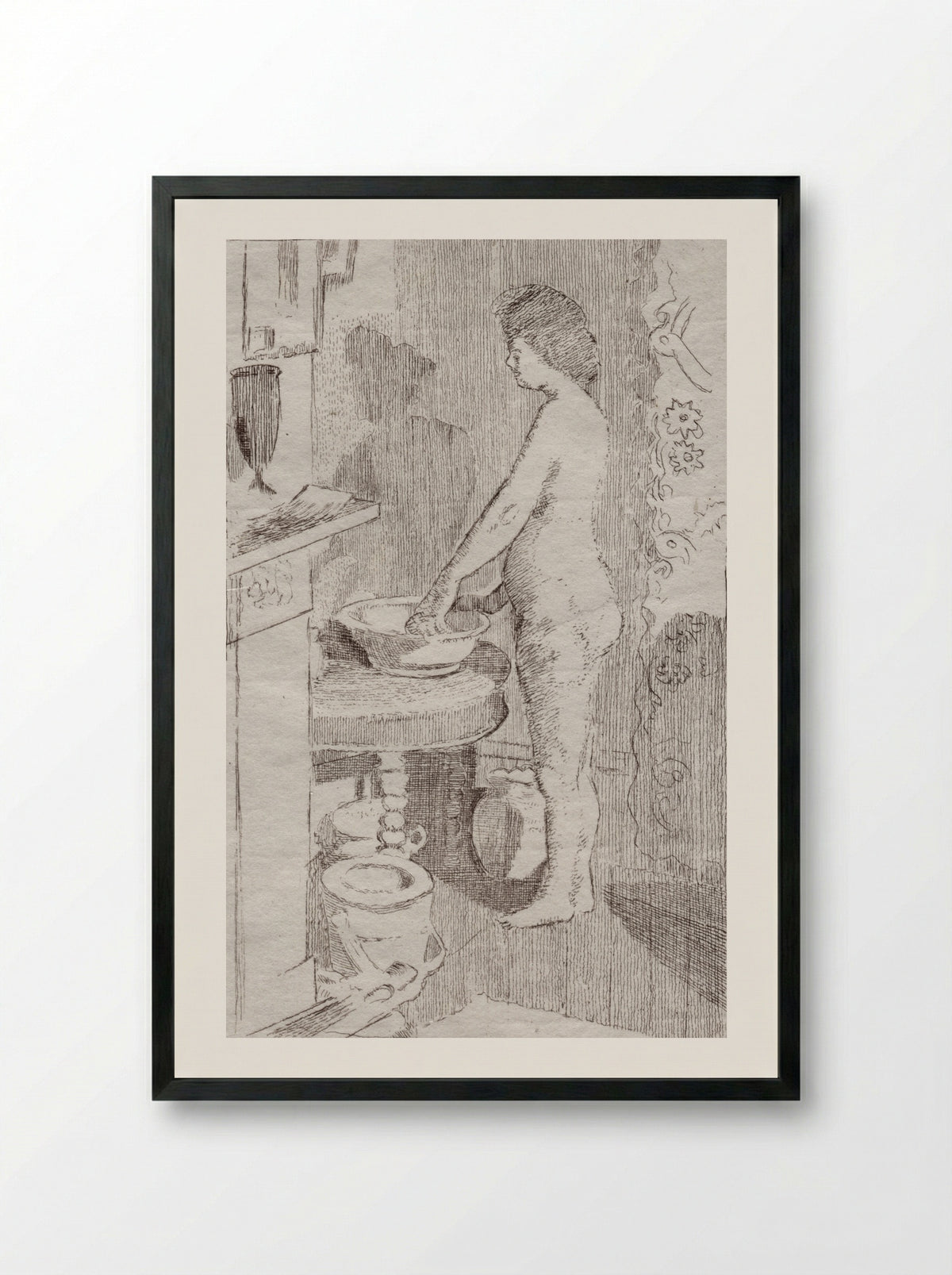 Sally: The Small Plate - Walter Sickert - Framed Print Black