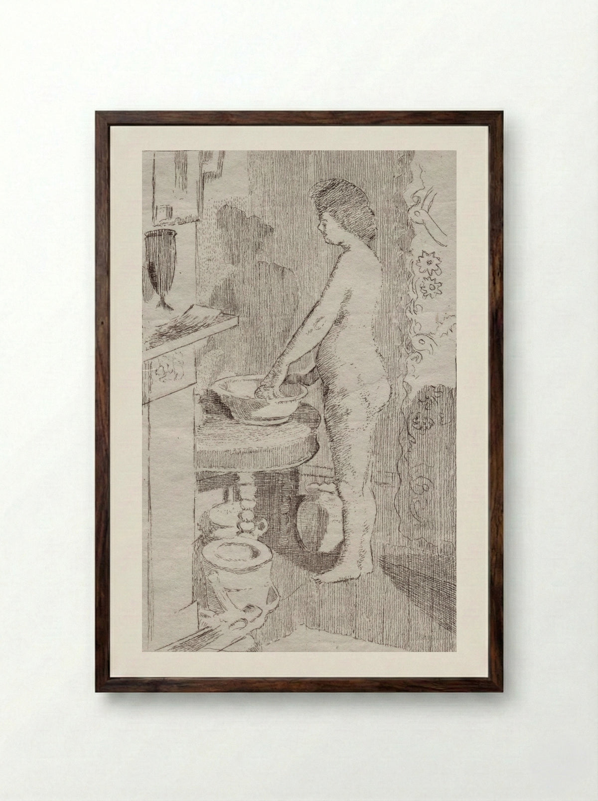 Sally: The Small Plate - Walter Sickert - Framed Print Dark Wood