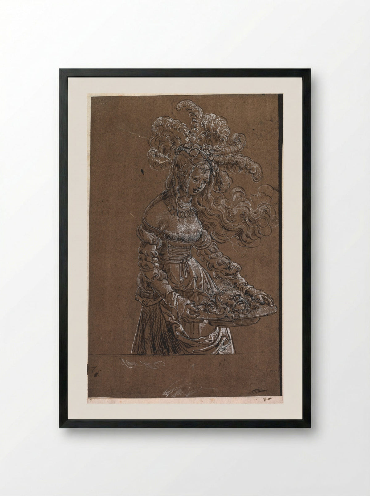 Salome with the Head of St. John the Baptist - Albrecht Altdorfer - Framed Print Black