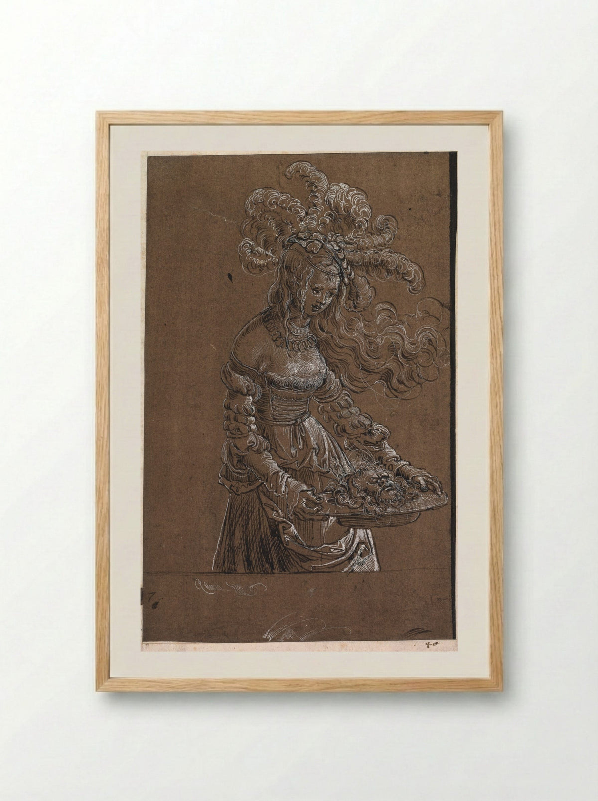 Salome with the Head of St. John the Baptist - Albrecht Altdorfer - Framed Print Wood