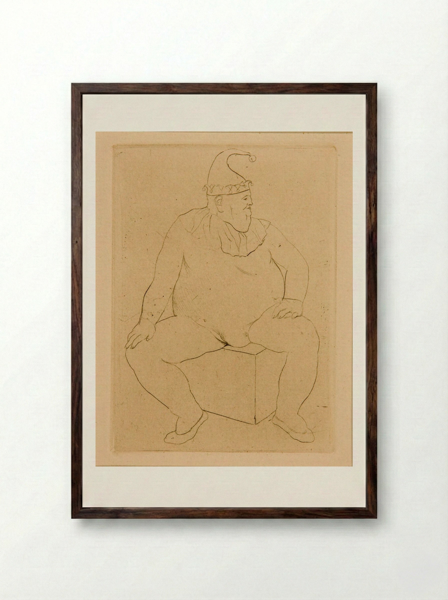 Saltimbanque at Rest - Pablo Picasso - Framed Print Dark Wood