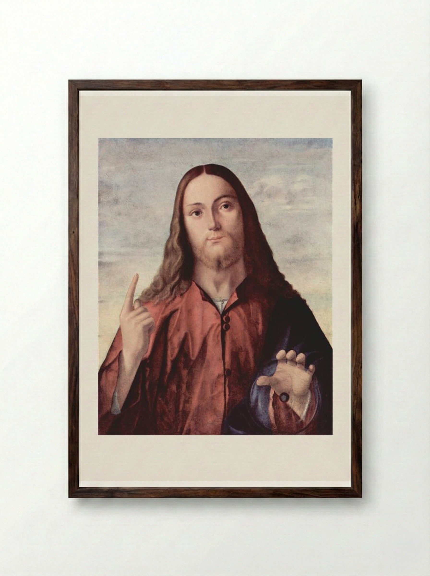 Salvator Mundi - Vittore Carpaccio - Framed Print Dark Wood