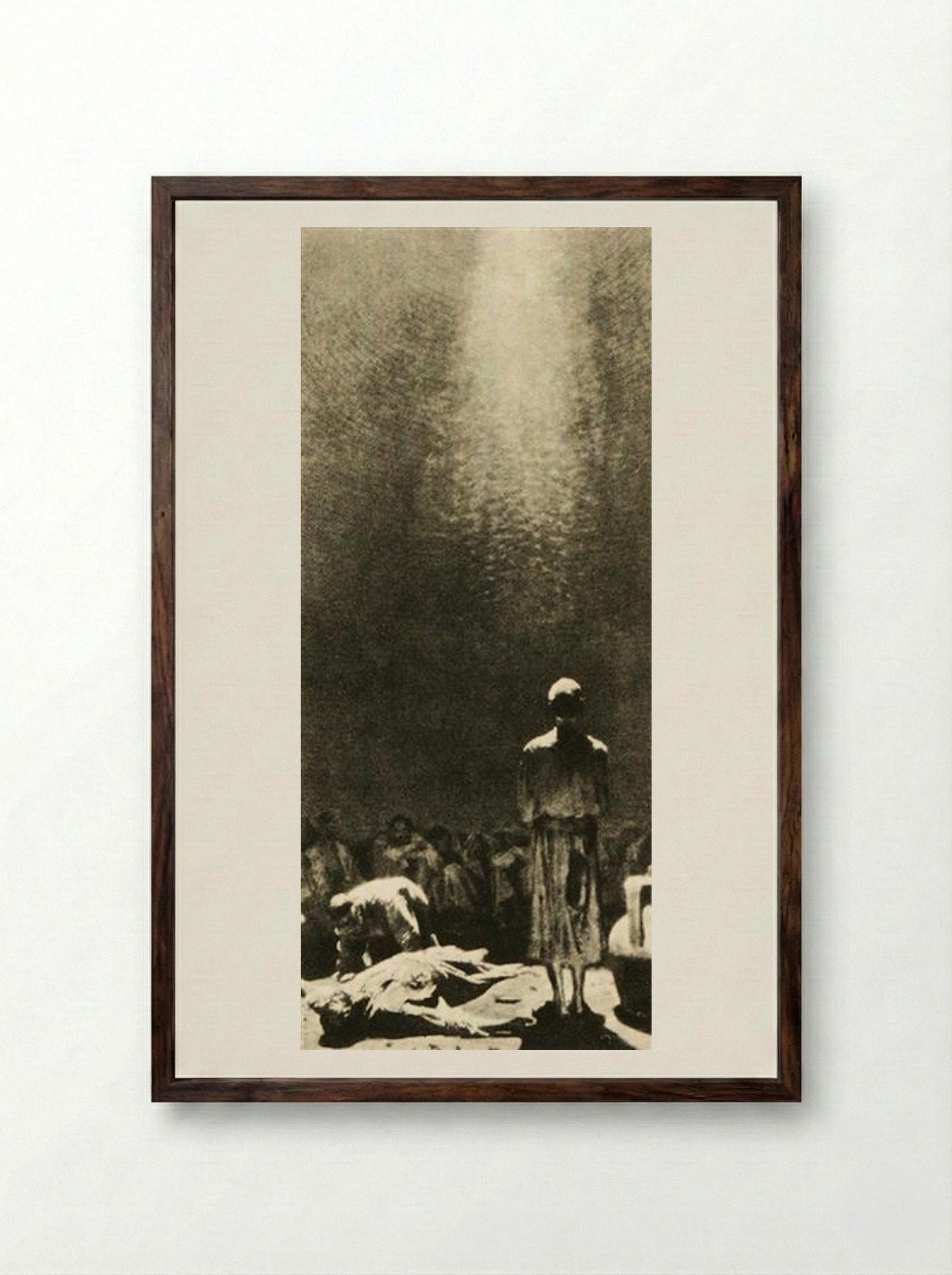 Samarkand zindan (Underground prison) - Vasily Vereshchagin - Framed Print Dark Wood