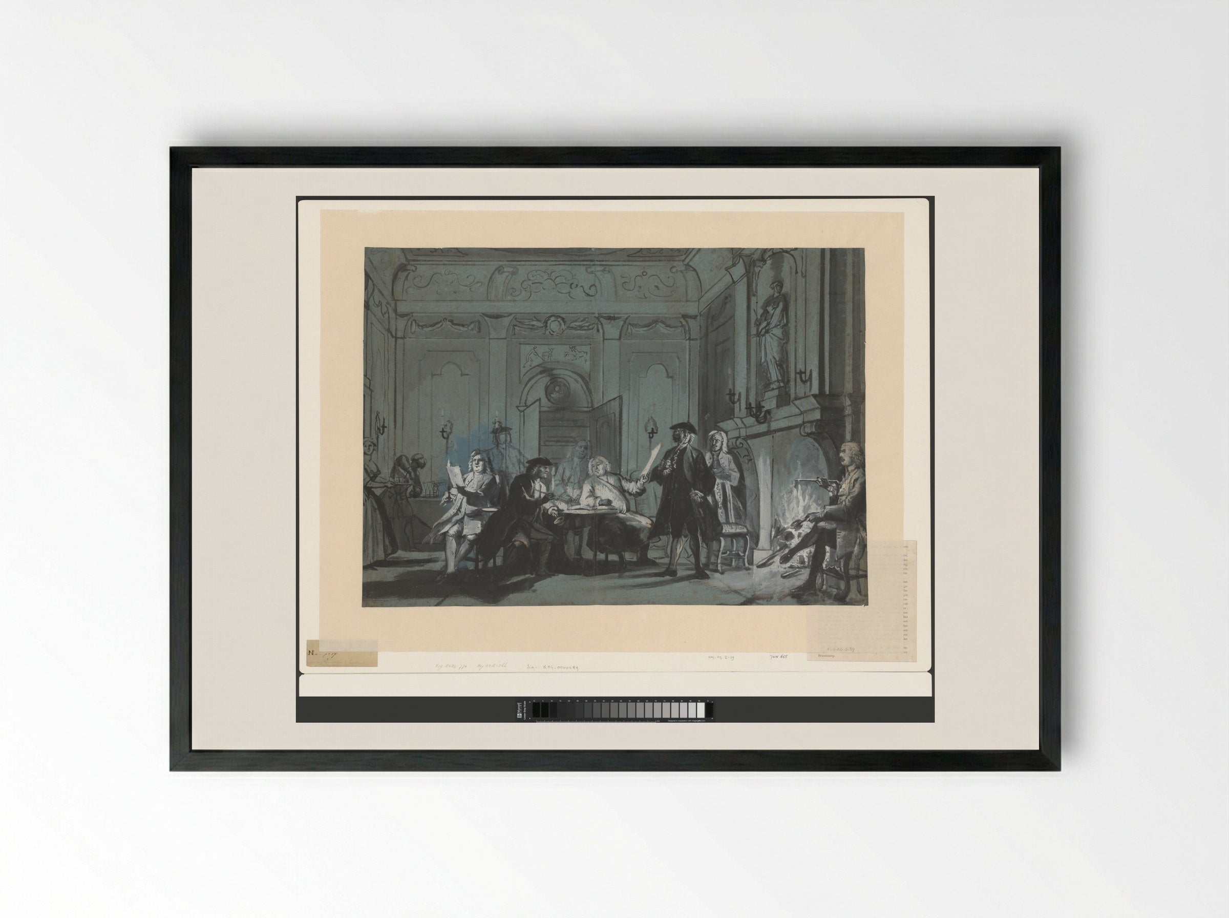 Samenkomst met kunstbeschouwing - Cornelis Troost - Framed Print Black