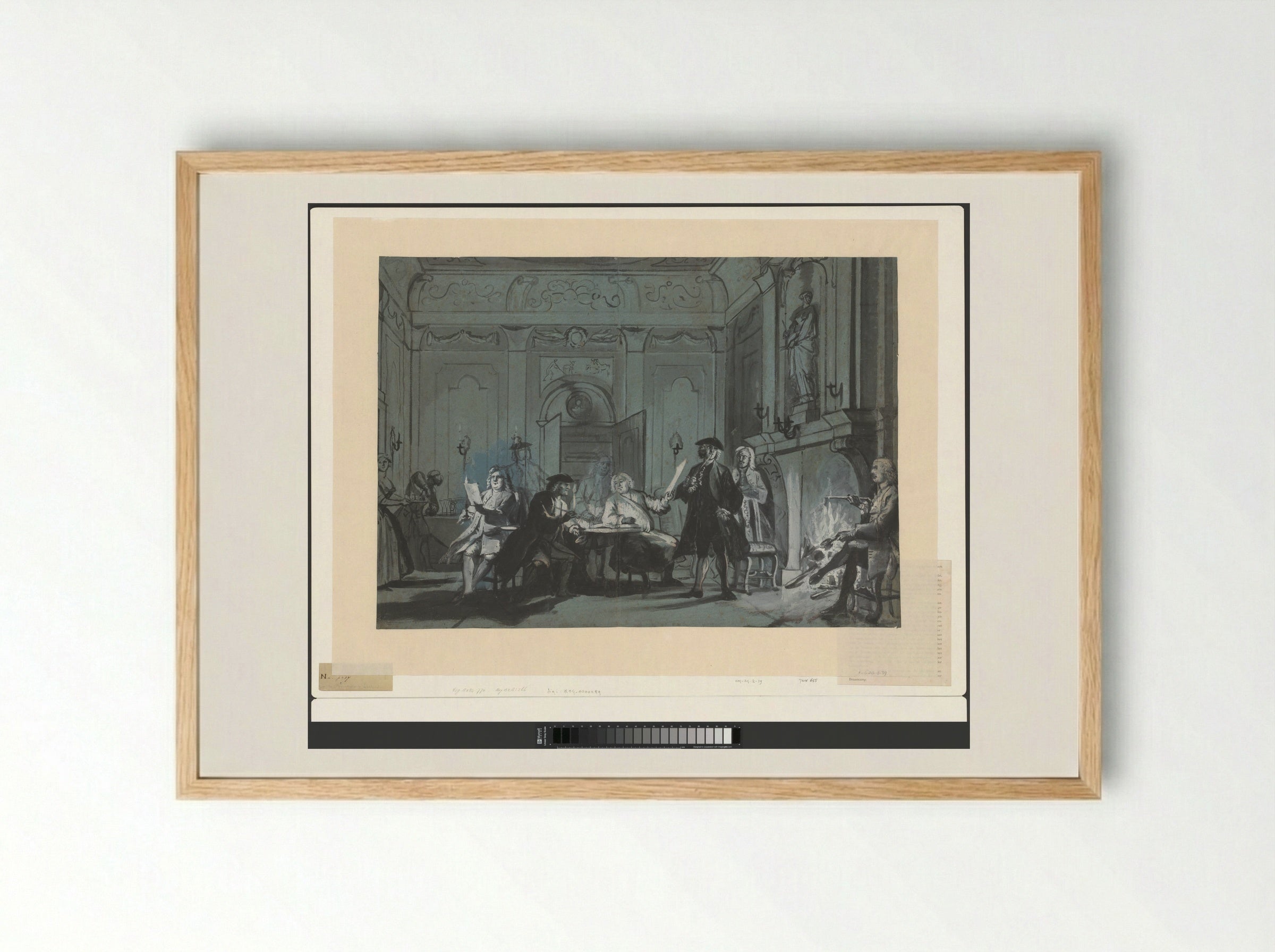 Samenkomst met kunstbeschouwing - Cornelis Troost - Framed Print Wood