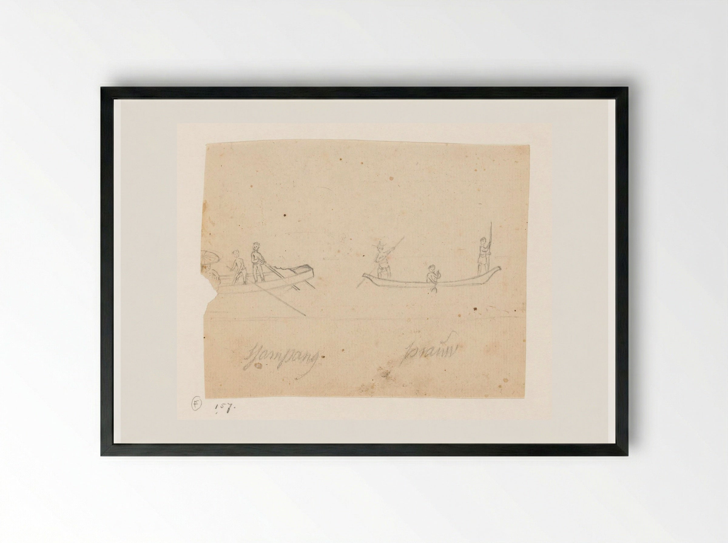 Sampan en prauw - Jan Brandes - Framed Print Black