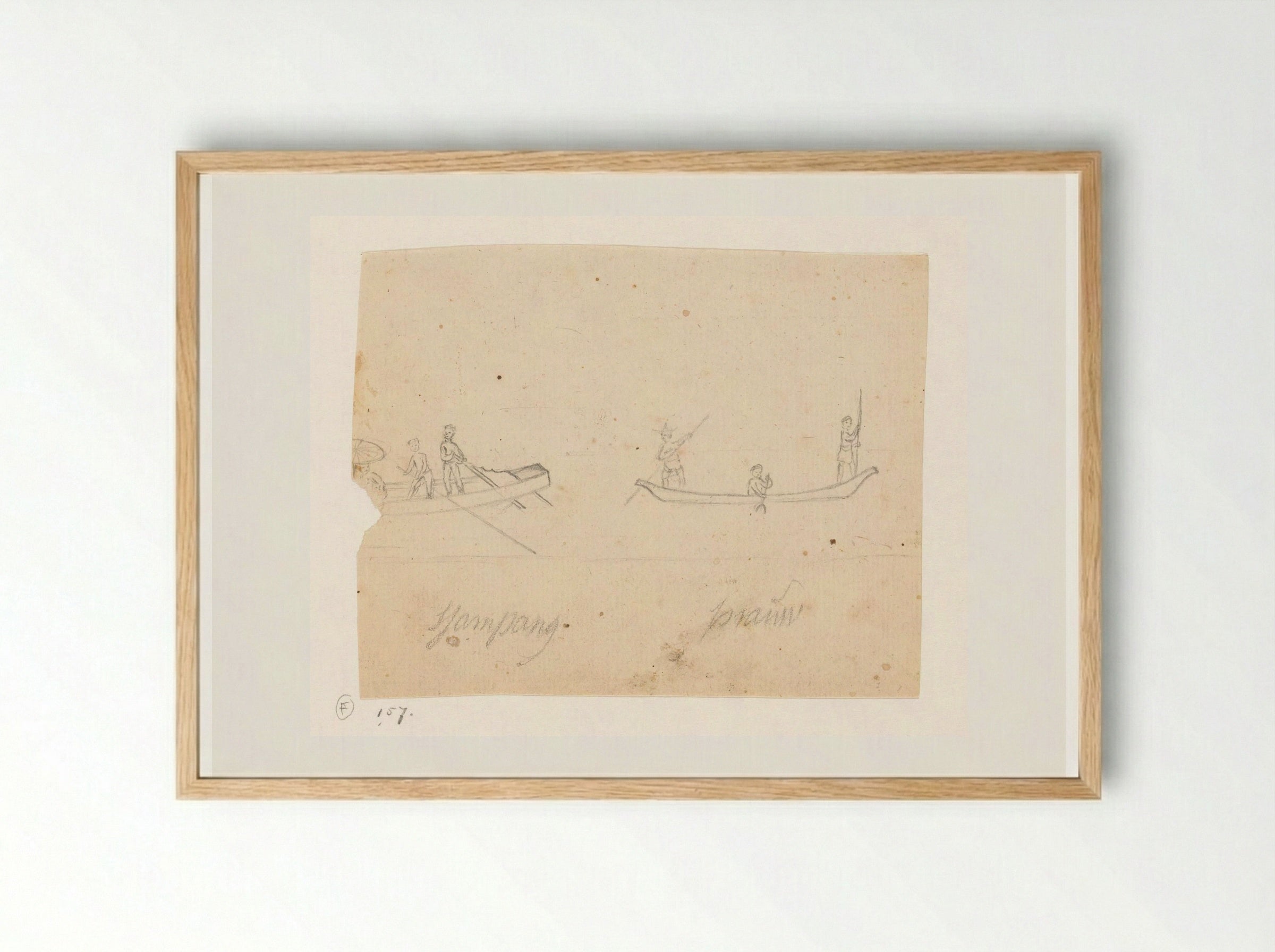 Sampan en prauw - Jan Brandes - Framed Print Wood