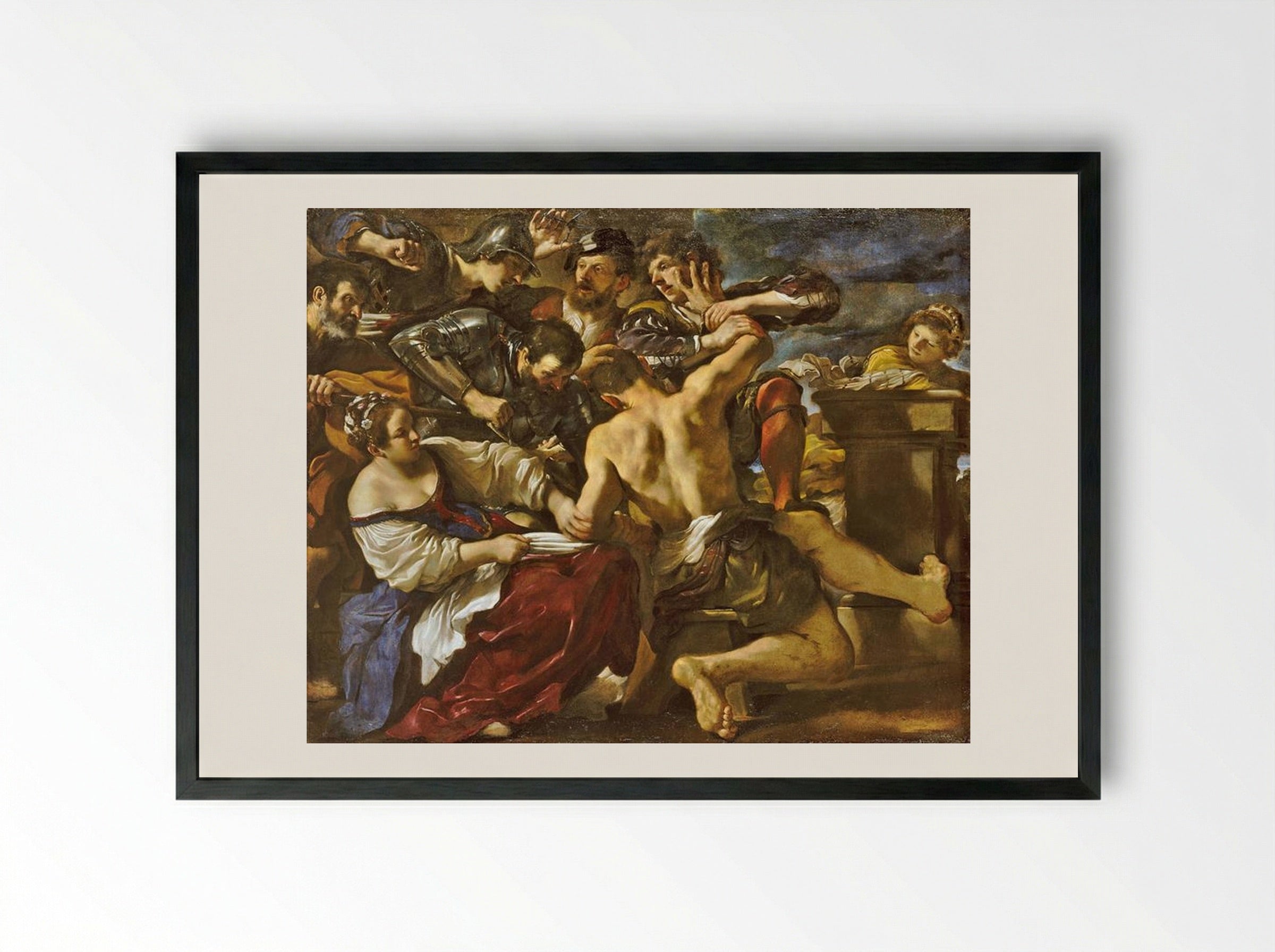 Samson Captured by the Philistines - Guercino - Framed Print Black