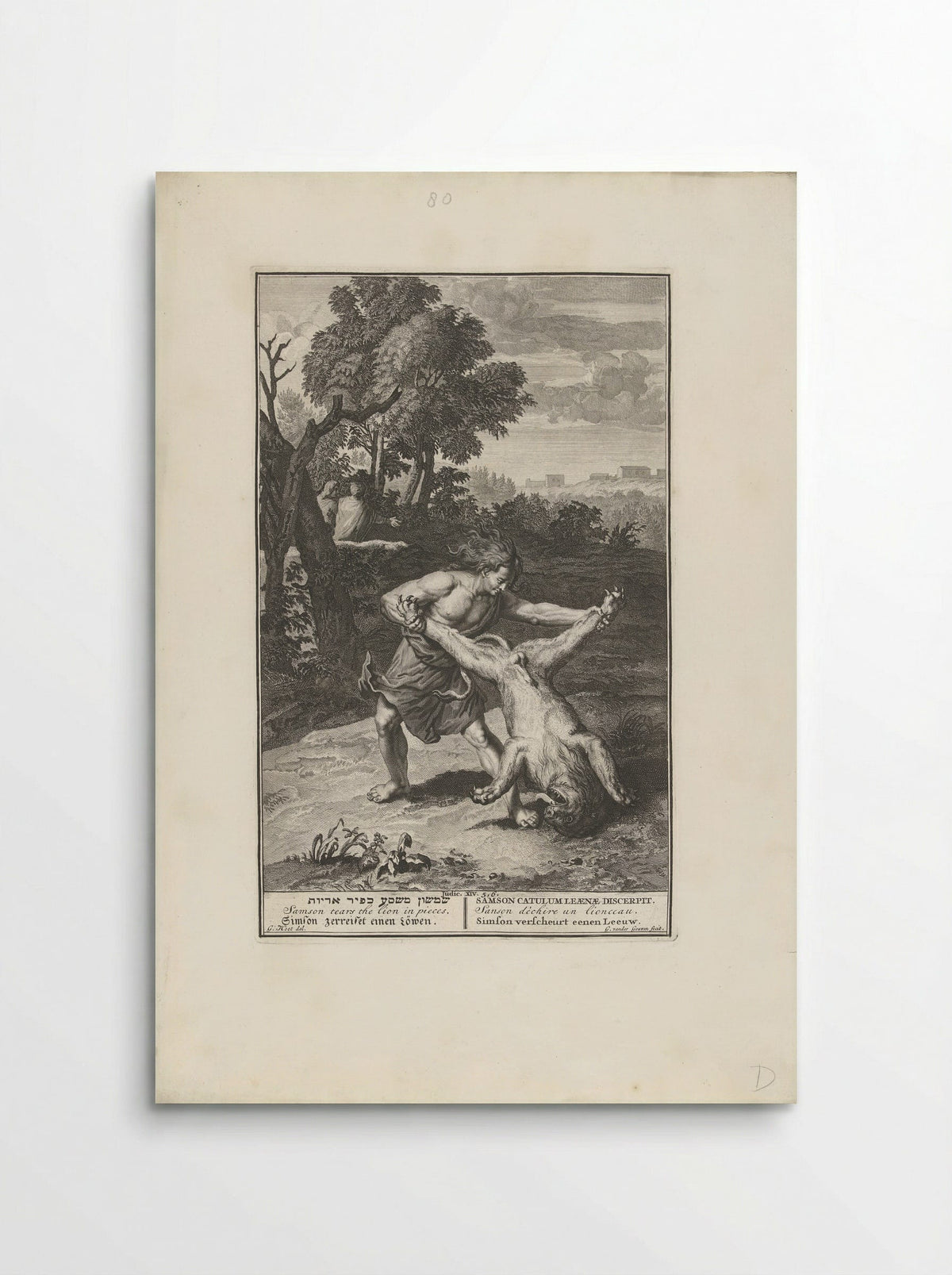 Samson Rending the Lion - Pieter de Hondt - Poster