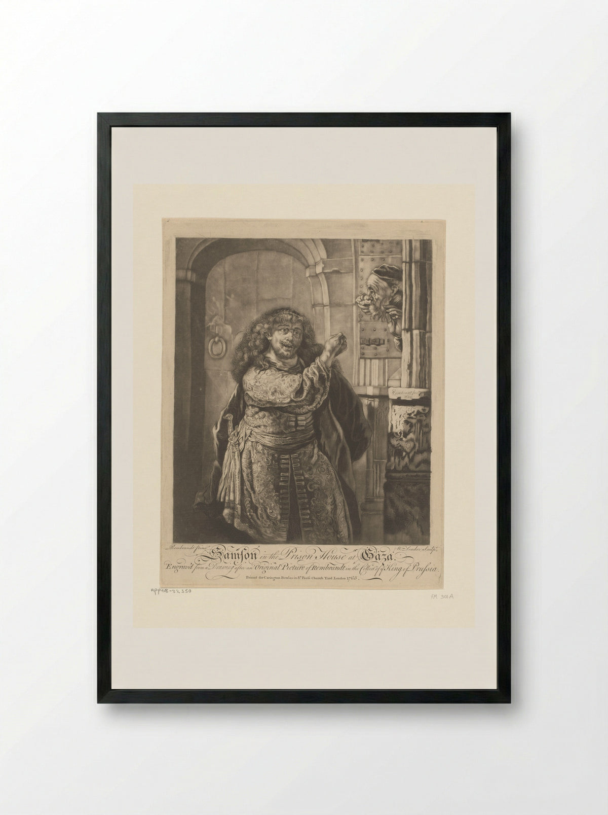Samson Threatening His Father-in-Law - William Leader - Framed Print Black