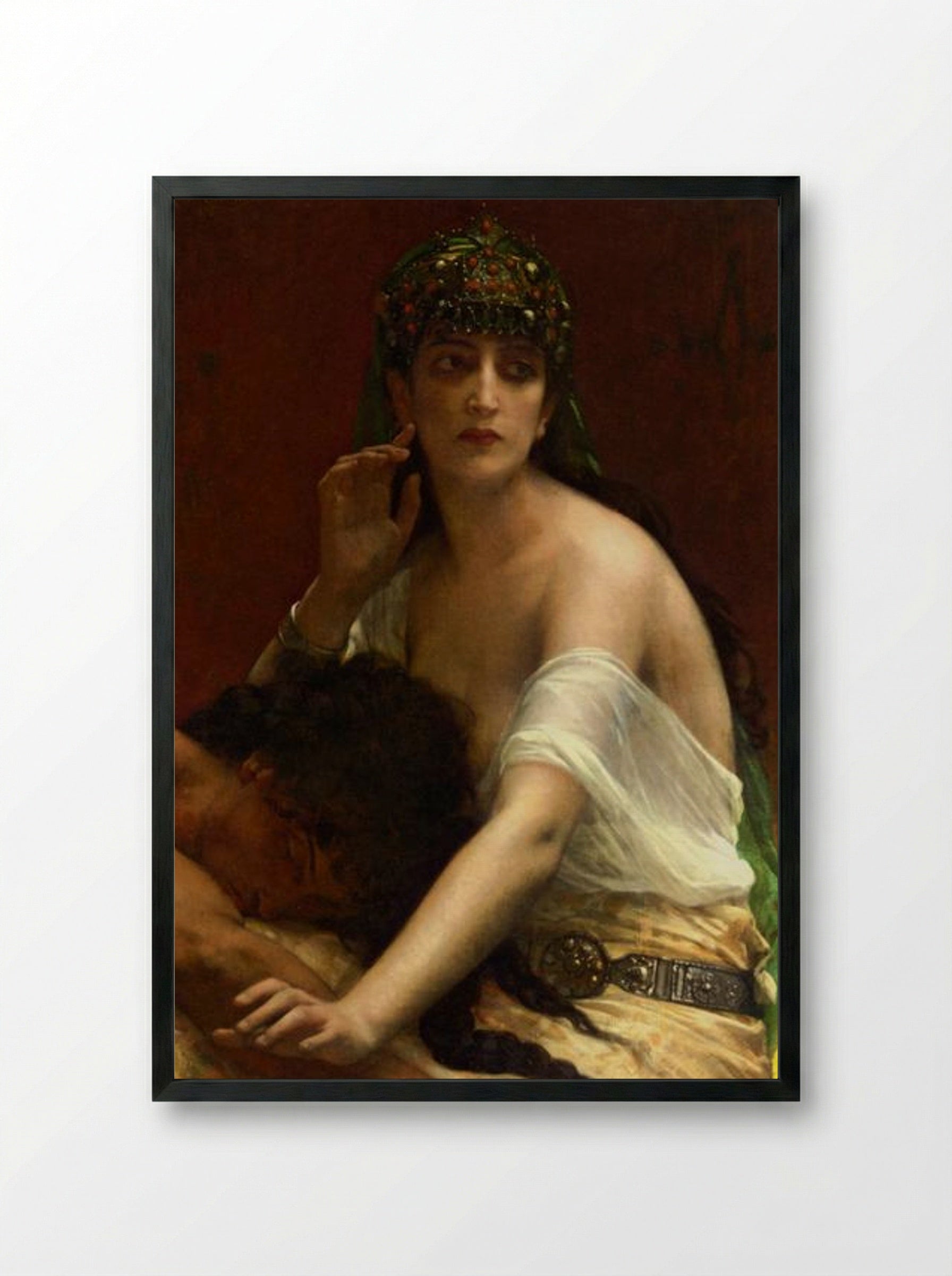 Samson and Delilah - Alexandre Cabanel - Framed Print Black