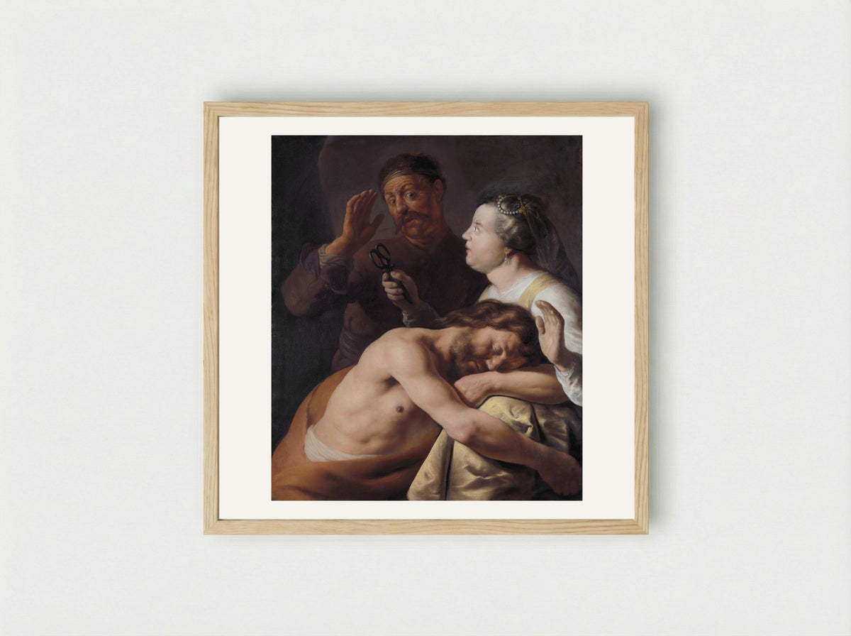 Samson and Delilah - Jan Lievens - Framed Print Wood