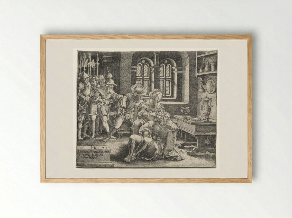 Samson and Delilah - Hans Brosamer - Framed Print Wood
