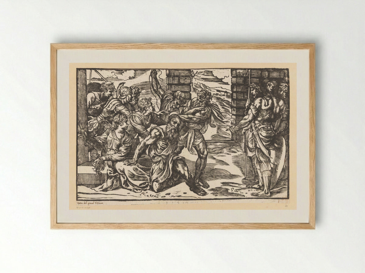 Samson and Delilah - Titian - Framed Print Wood