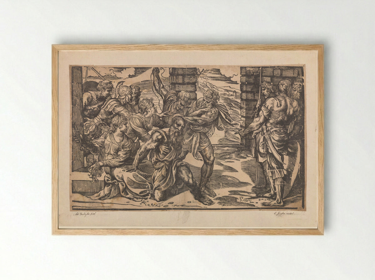 Samson and Delilah - Titian - Framed Print Wood