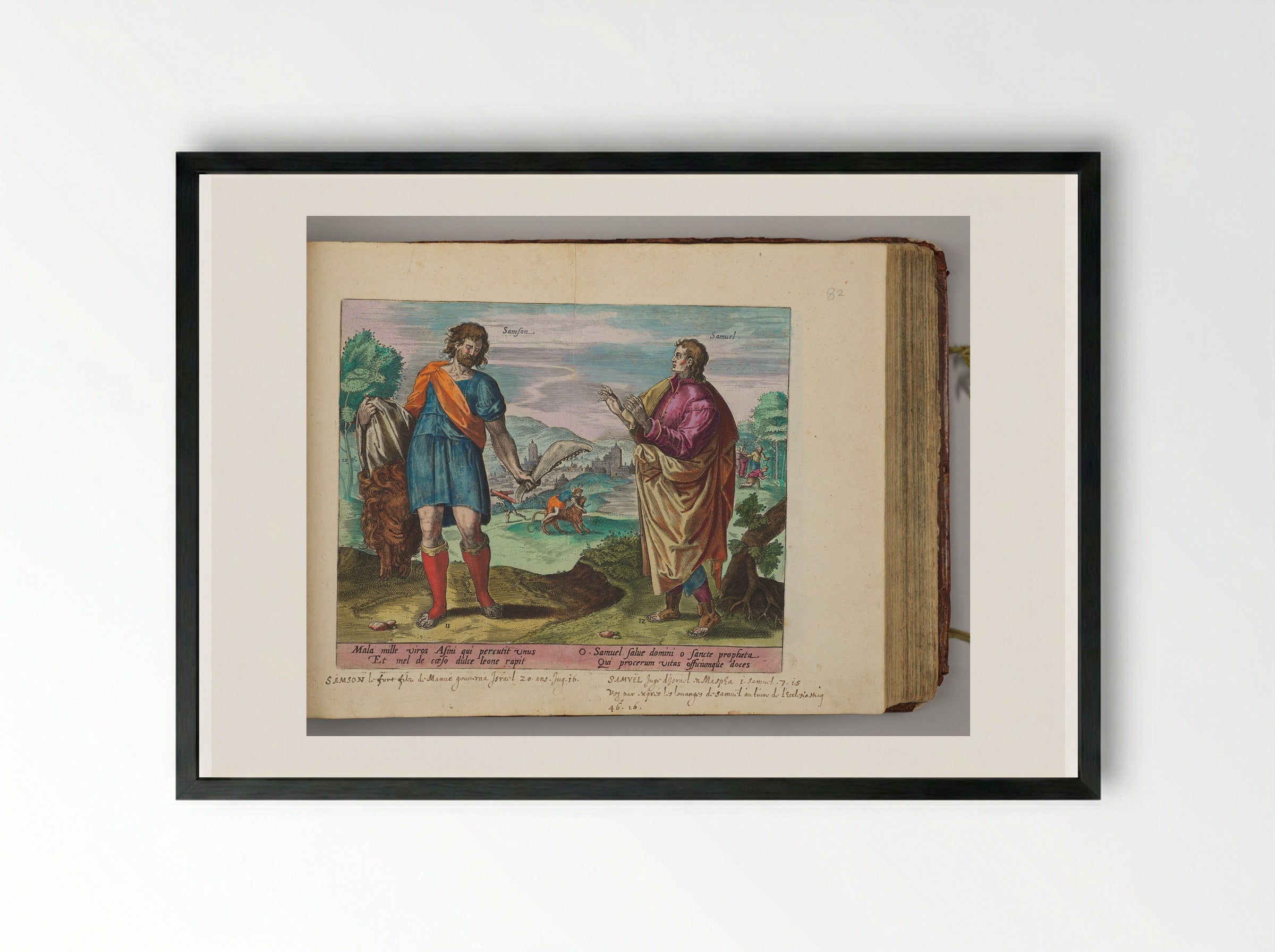 Samson and Samuel - Hans Collaert the Elder - Framed Print Black