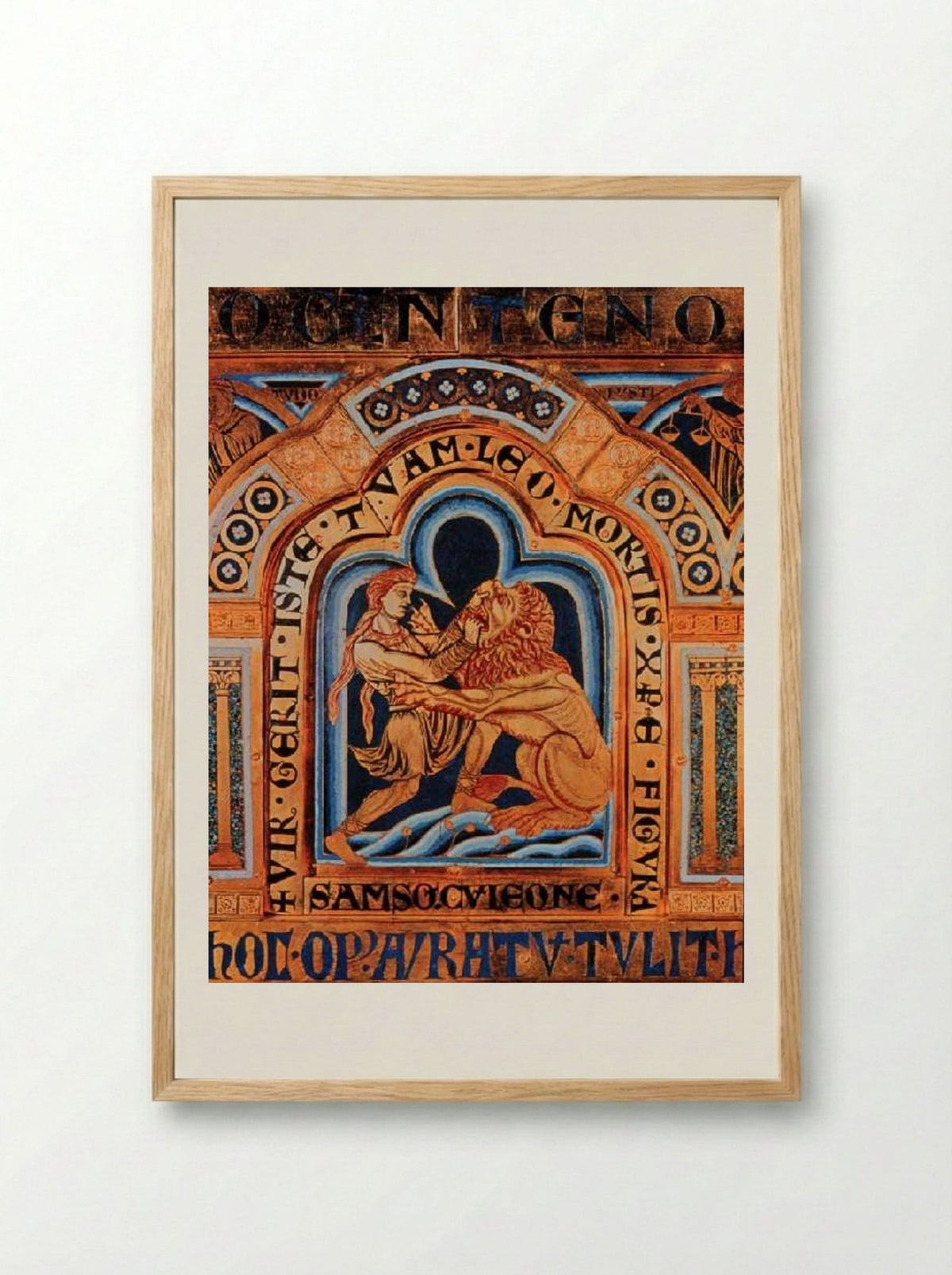 Samson and the Lion - Nicholas of Verdun - Framed Print Wood