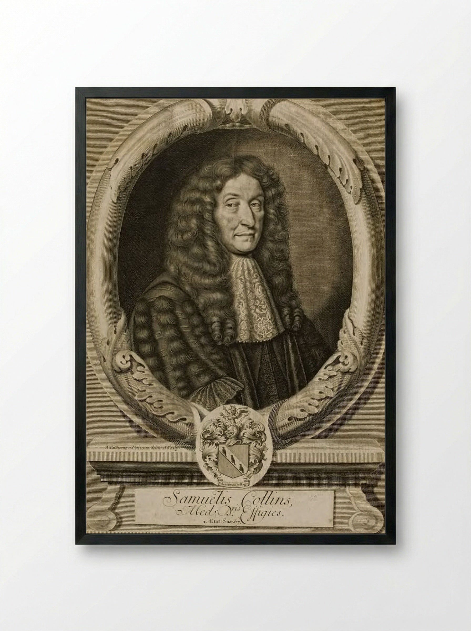 Samuel Collins - William Faithorne the Elder - Framed Print Black