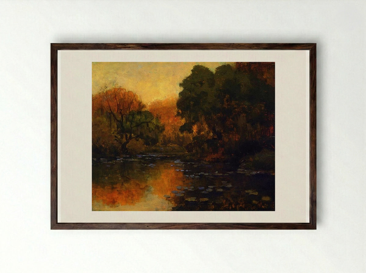San Antonio River - Robert Julian Onderdonk - Framed Print Dark Wood