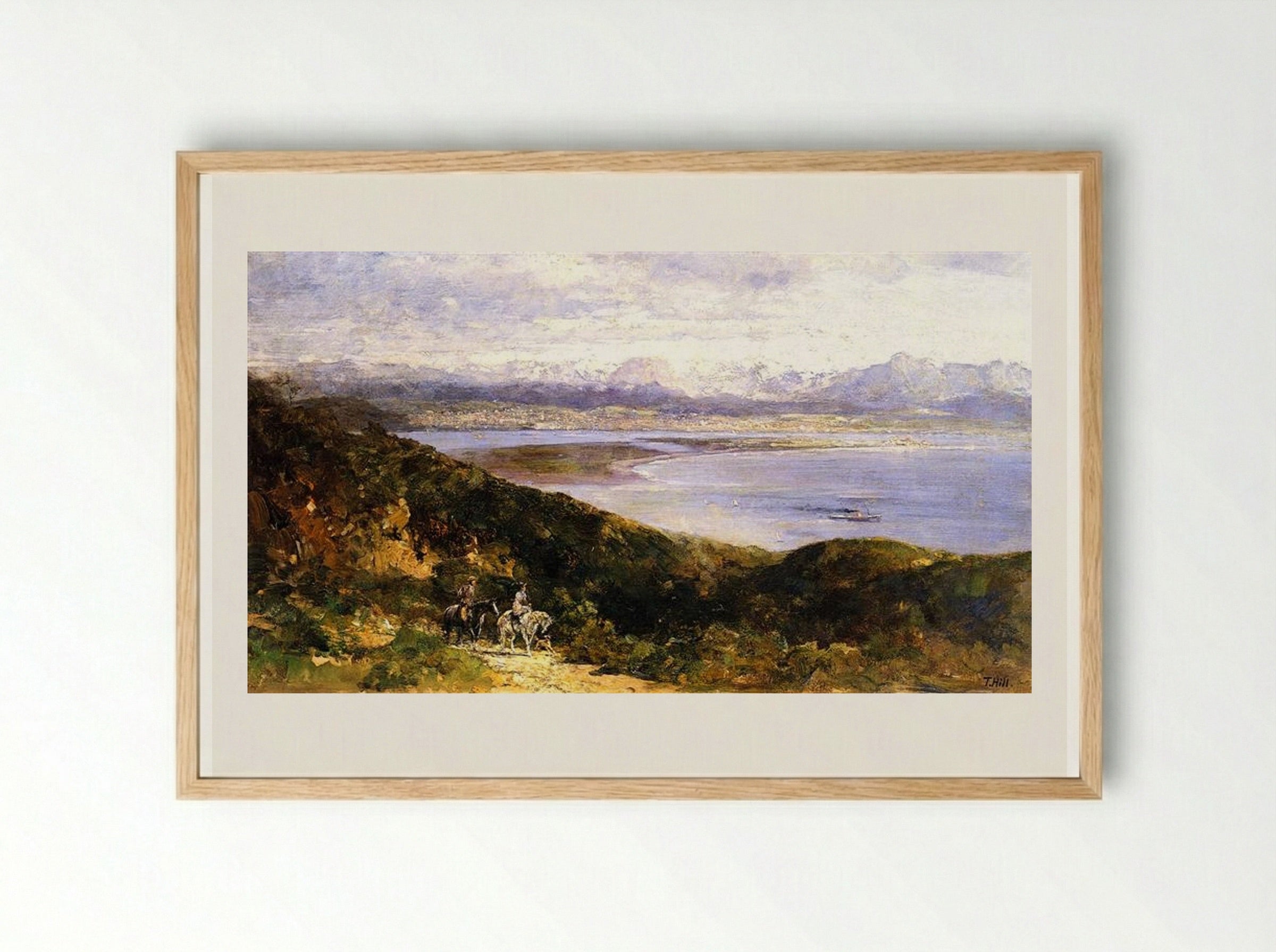 San Diego Bay from Point Loma - Thomas Hill - Framed Print Wood
