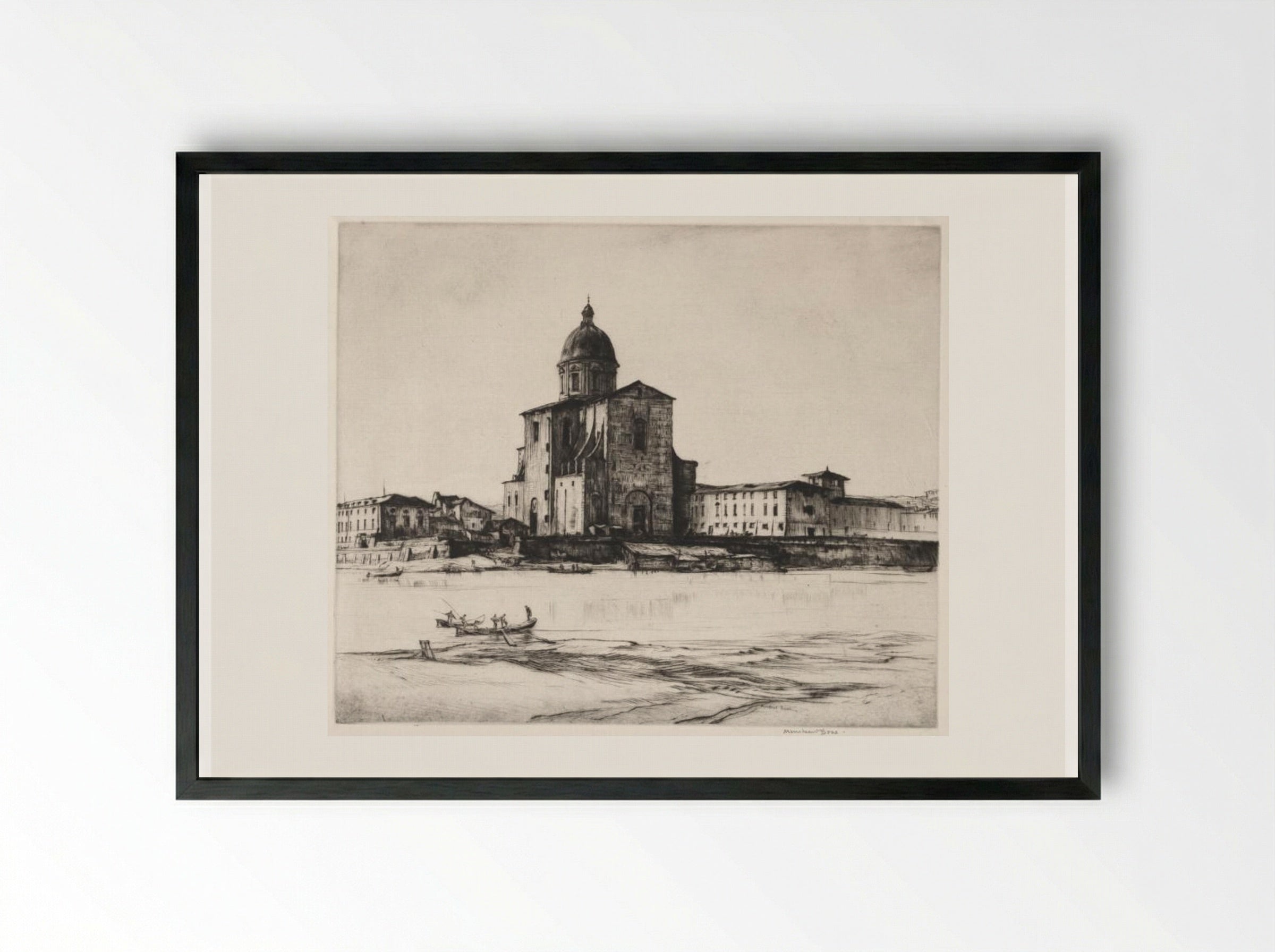 San Frediano in Cestello, Florence - Muirhead Bone - Framed Print Black