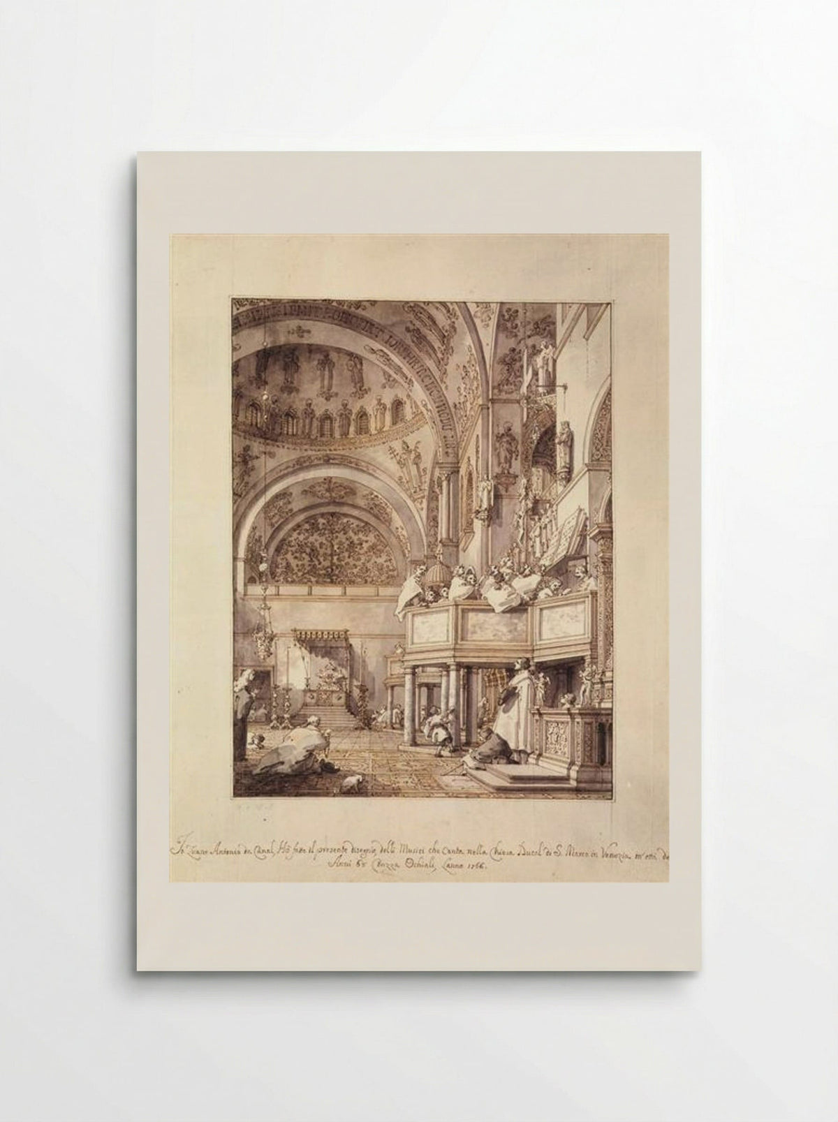 San Marco: the Crossing and North Transept, with Musicians Singing - Canaletto - Poster