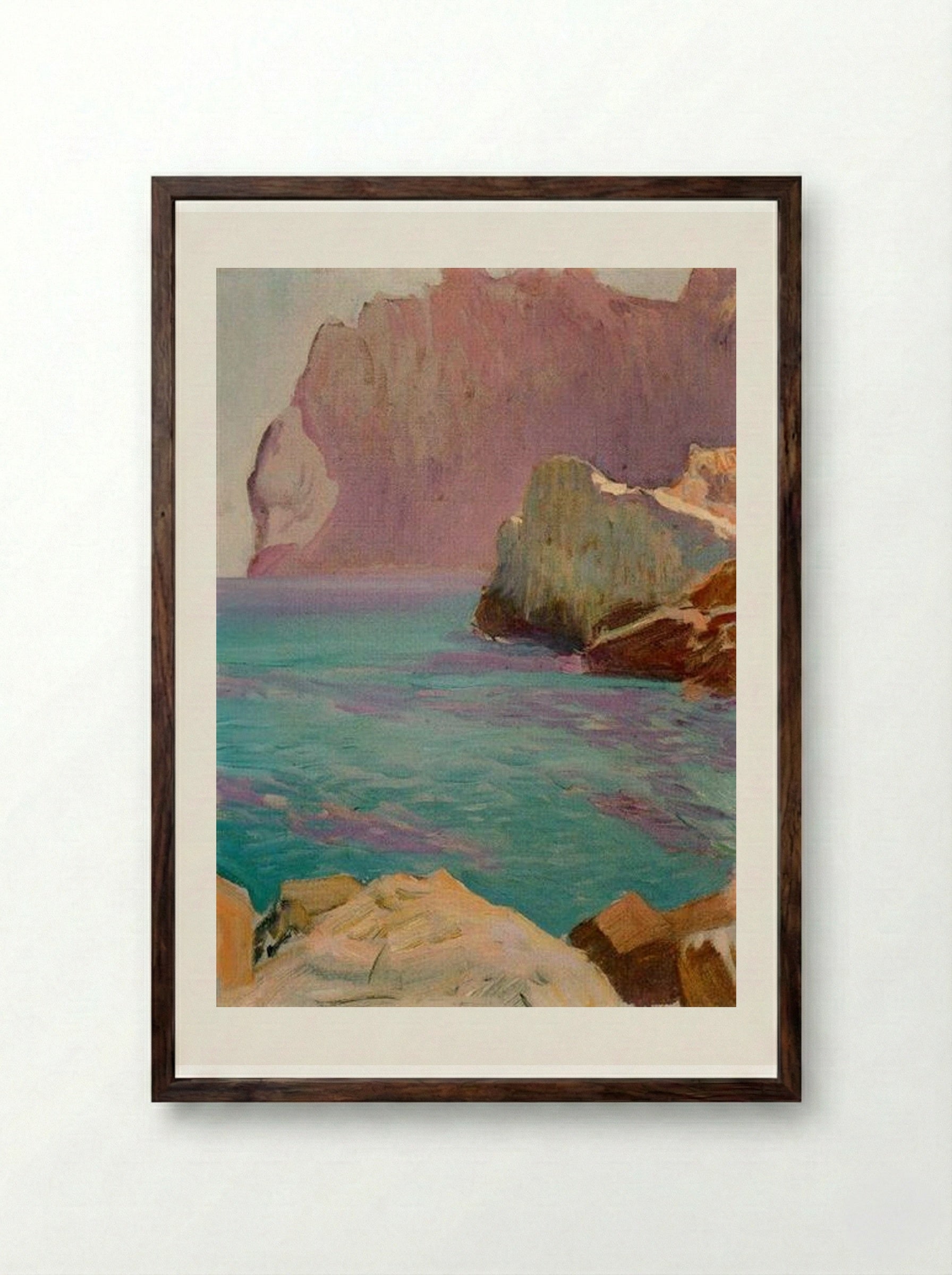 San Vicente Cape - Joaquín Sorolla - Framed Print Dark Wood