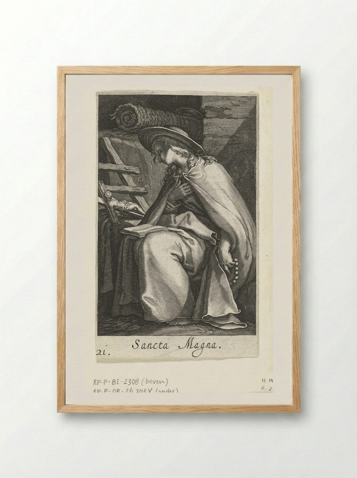 Sancta Magna (Saint Magna as a Hermit) - Boëtius Adamsz. Bolswert - Framed Print Wood