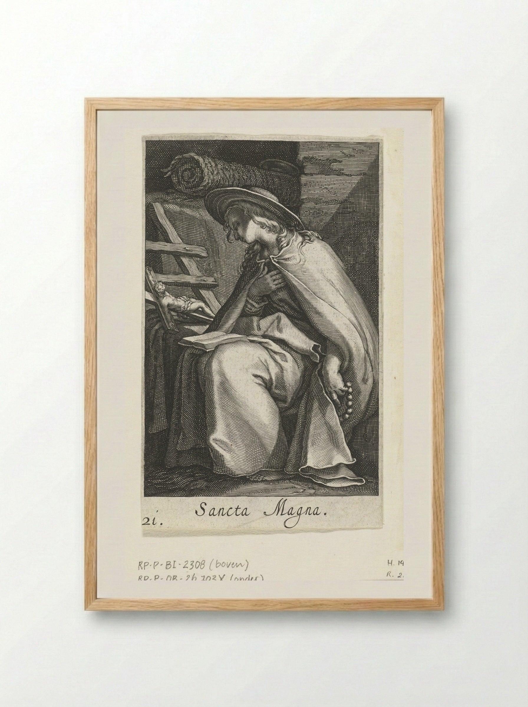 Sancta Magna (Saint Magna as a Hermit) - Boëtius Adamsz. Bolswert - Framed Print Wood