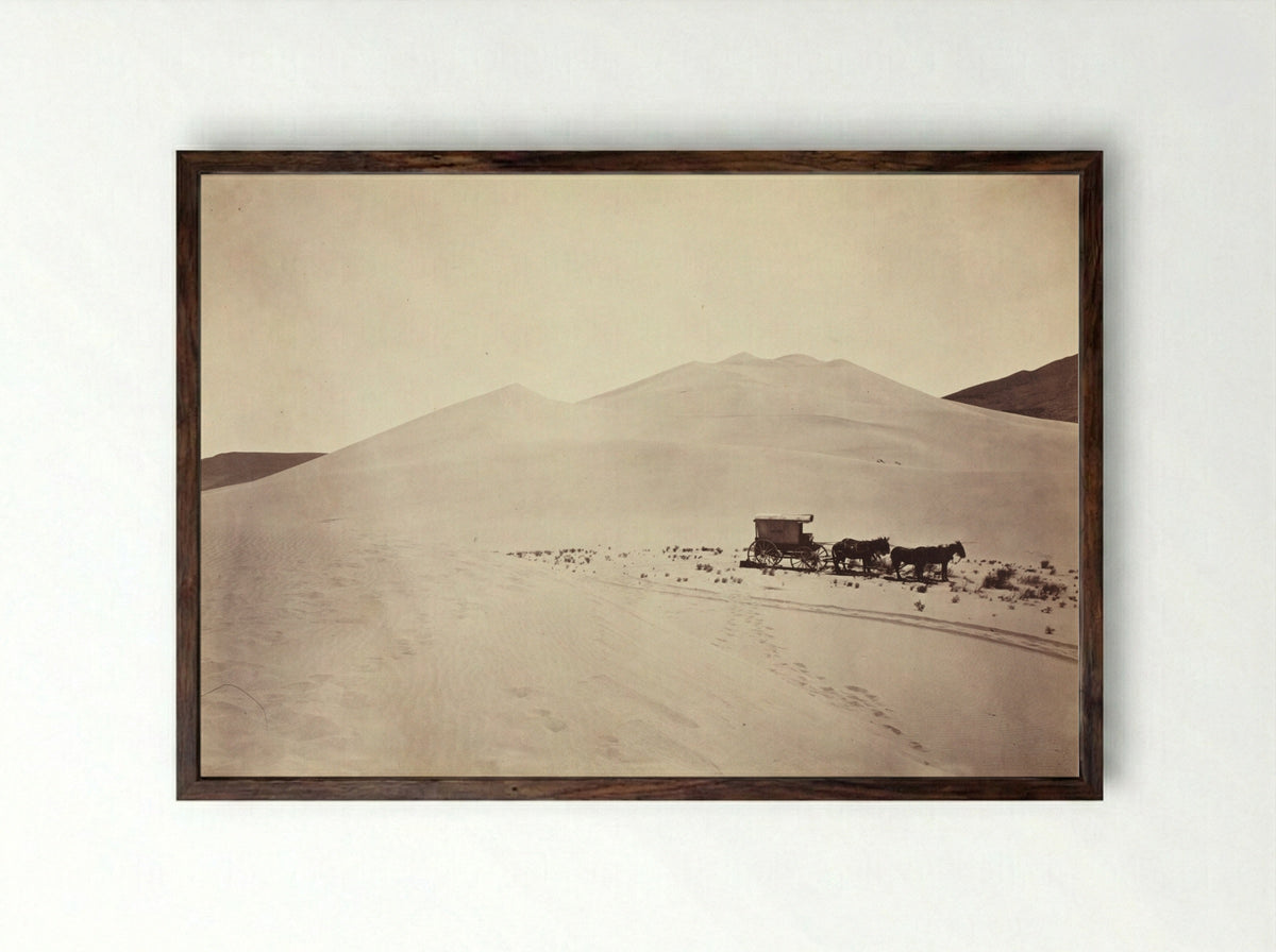 Sand Dunes, Carson Desert, Nevada - Timothy H. O'Sullivan - Framed Print Dark Wood