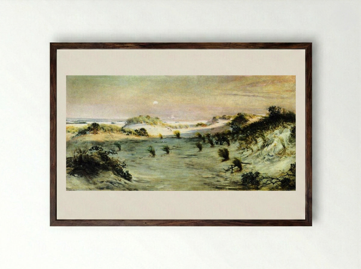 Sand Dunes at Sunset, Atlantic City - Henry Ossawa Tanner - Framed Print Dark Wood