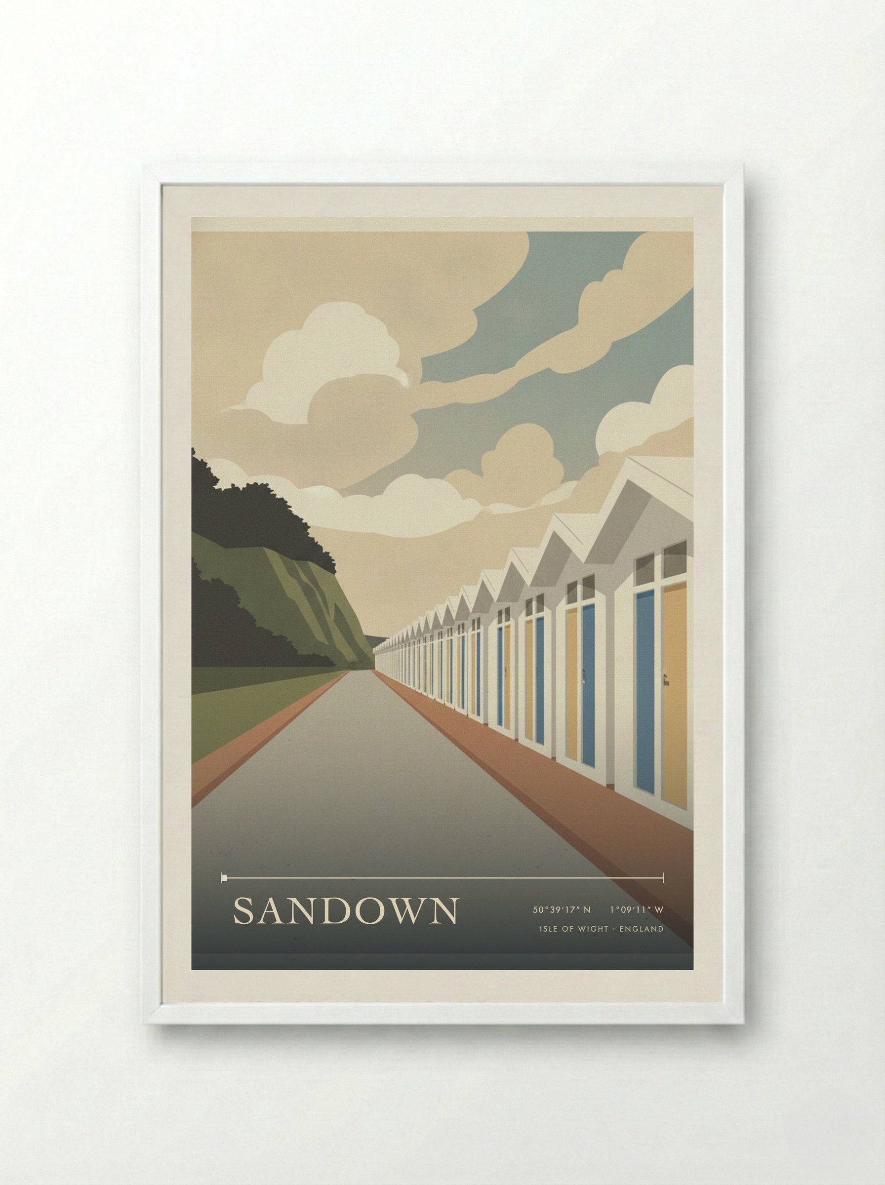 Sandown Isle of Wight England Travel Poster - Framed Print White