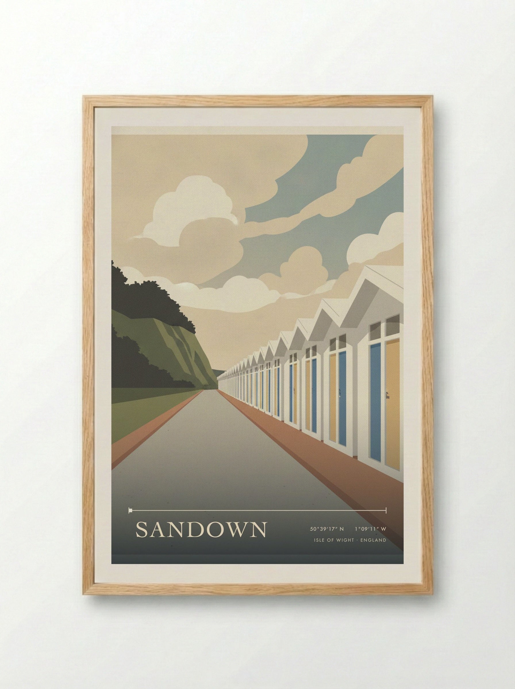 Sandown Isle of Wight England Travel Poster - Framed Print Wood