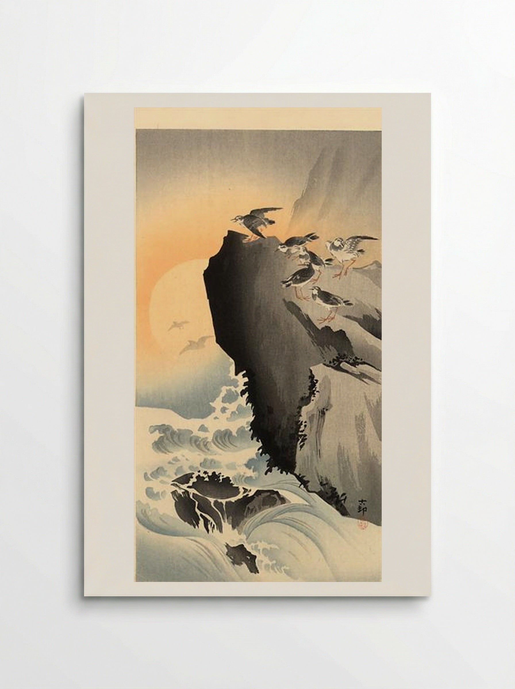 Sandpipers and Moon - Ohara Koson - Poster