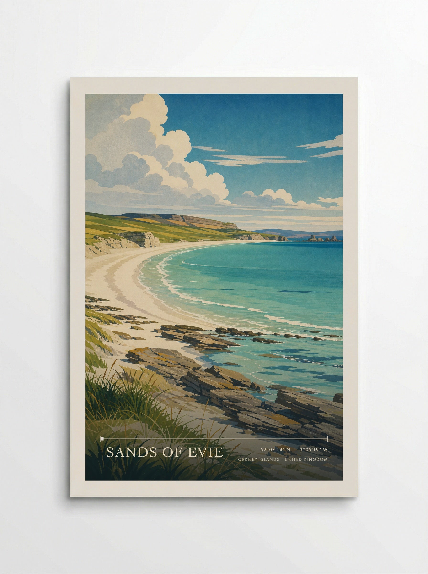 Sands of Evie Orkney Islands United Kingdom Travel Poster - Poster