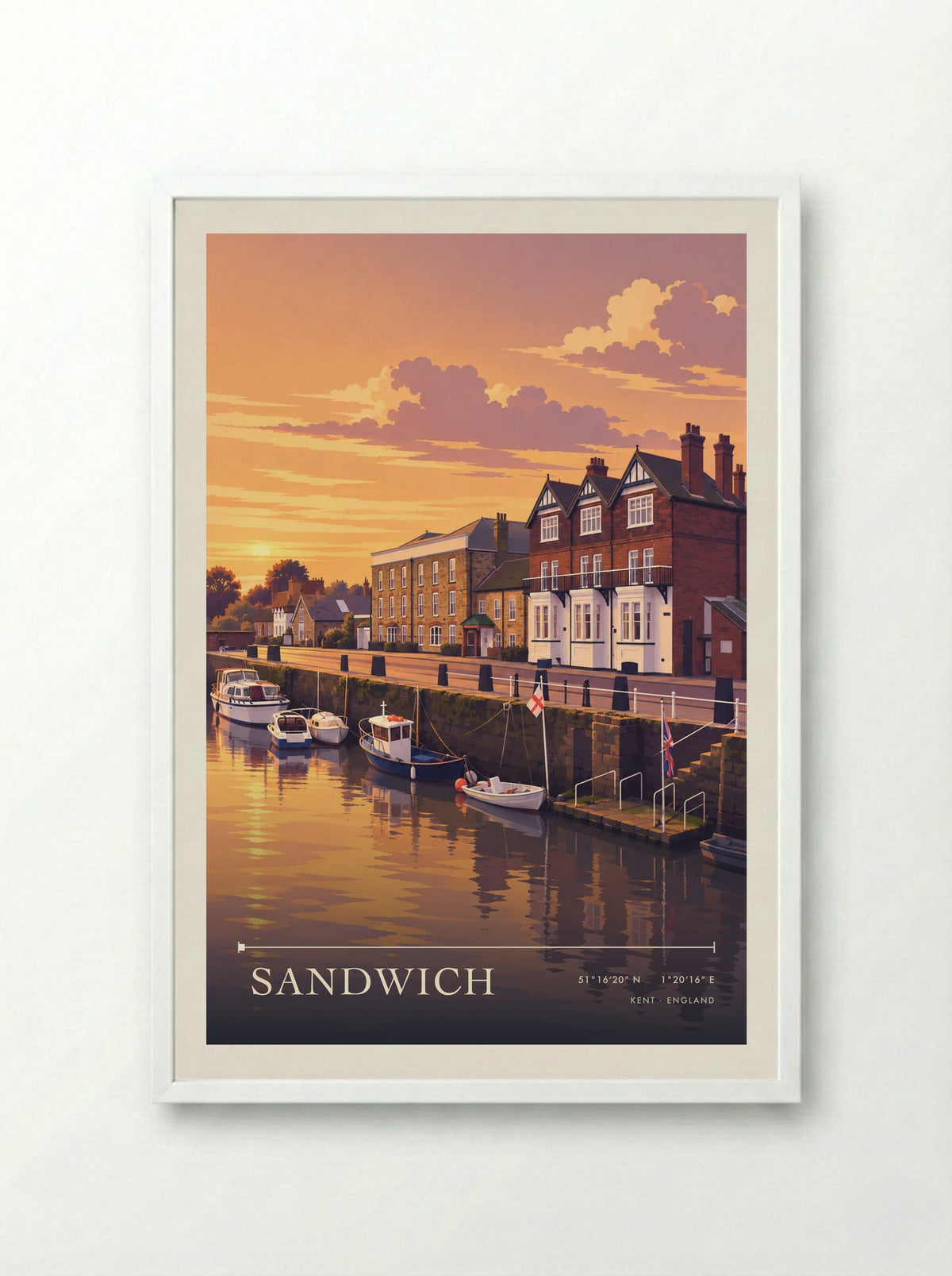 Sandwich, Kent | Travel Poster - Framed Print White
