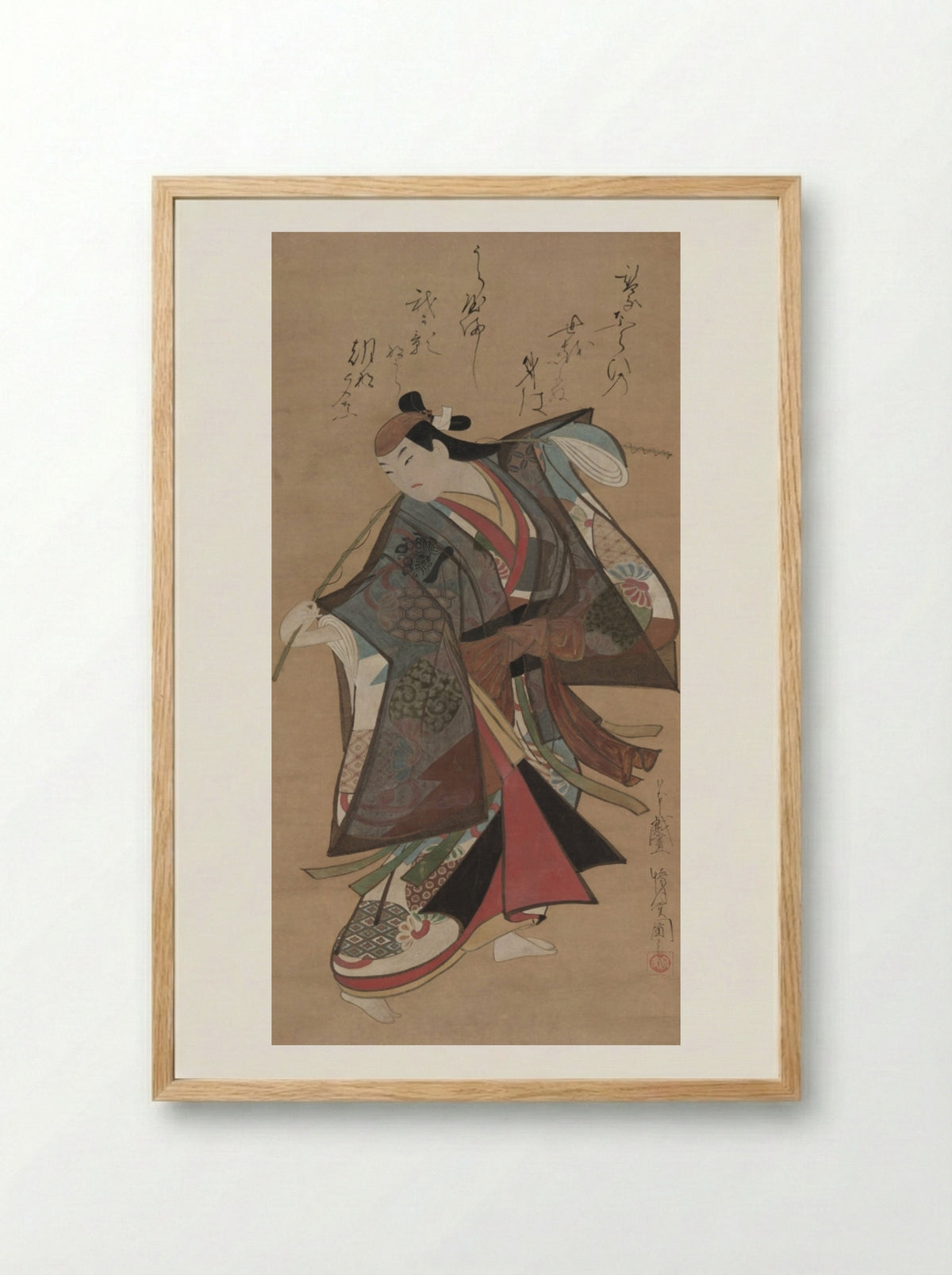 Sanjo Kantaro II in the Role of Urashima Taro - Kaigetsudō Ando - Framed Print Wood